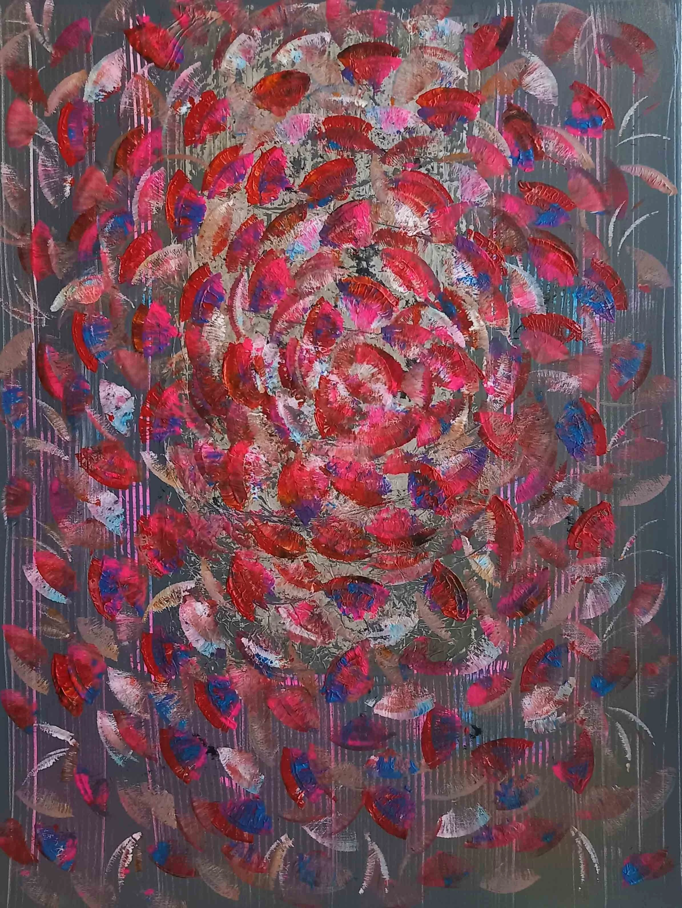 Butterflies: Happy Valentine  
| Acrylic and Aluminium Foil on Canvas  
| 60 x 80 cm