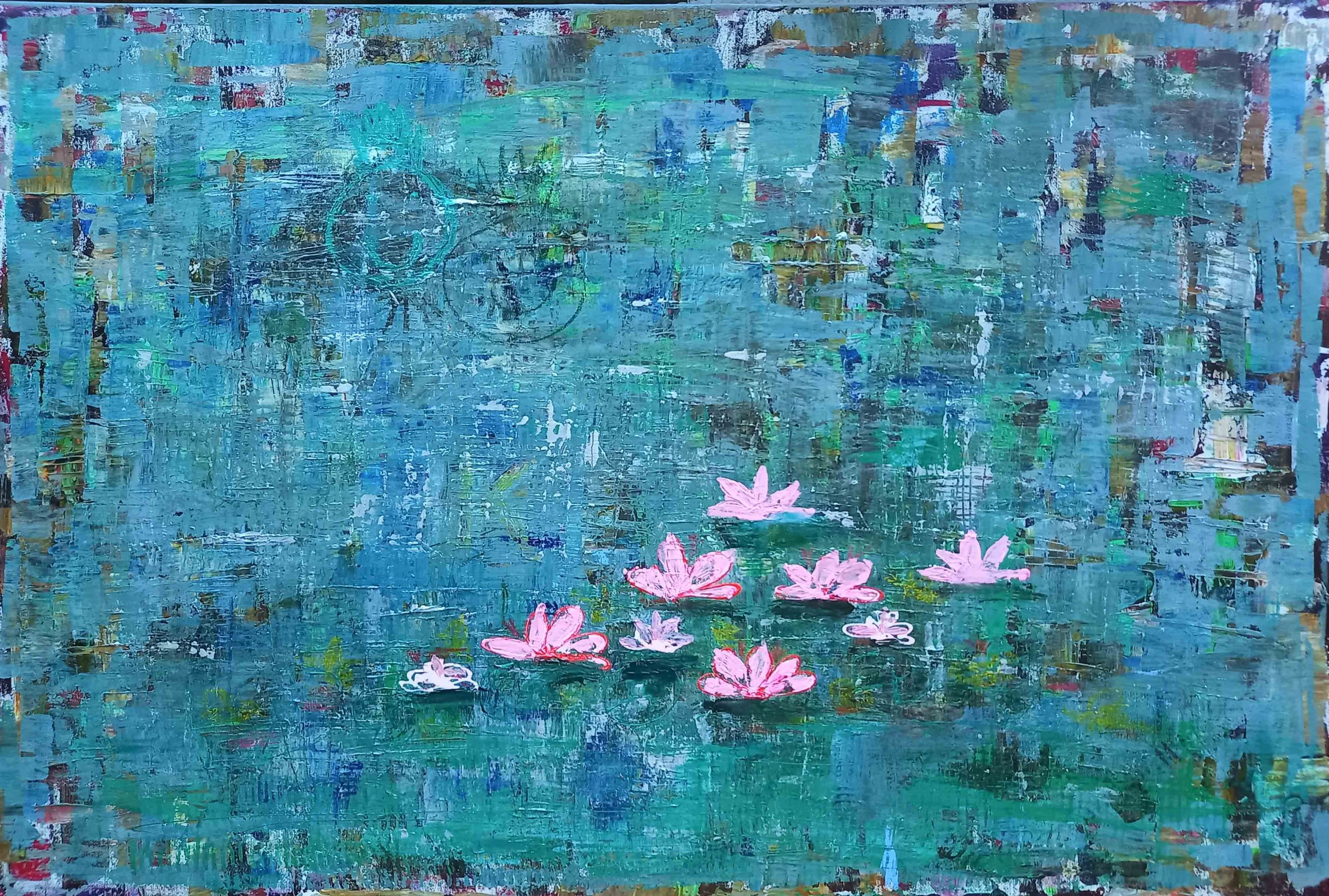 Waterlillies Ballet  
| Mixed Media on Canvas  
| 120 x 80 cm