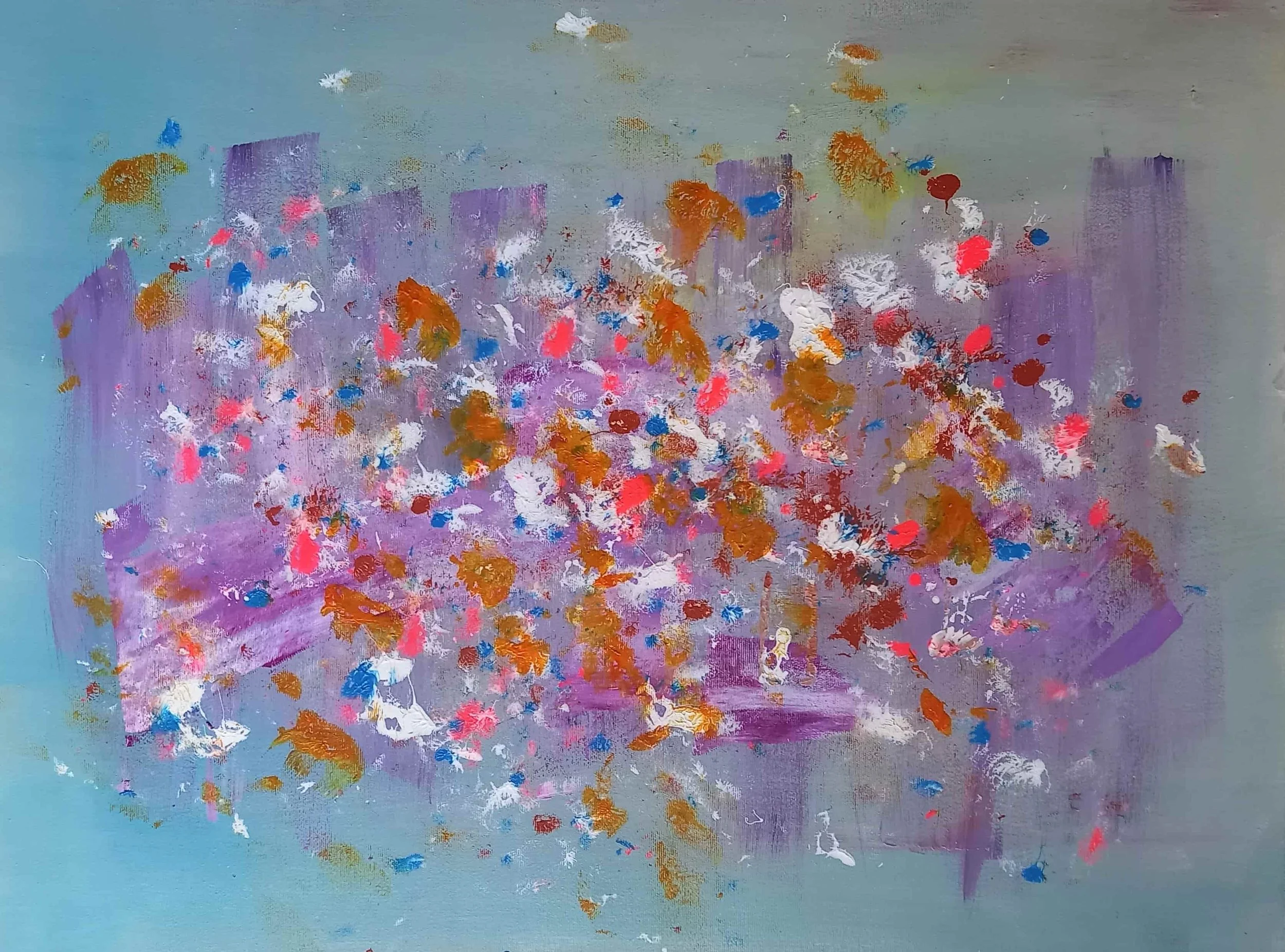 Happy Flowers  
| Mixed Media on Canvas  
| 80 x 60 cm