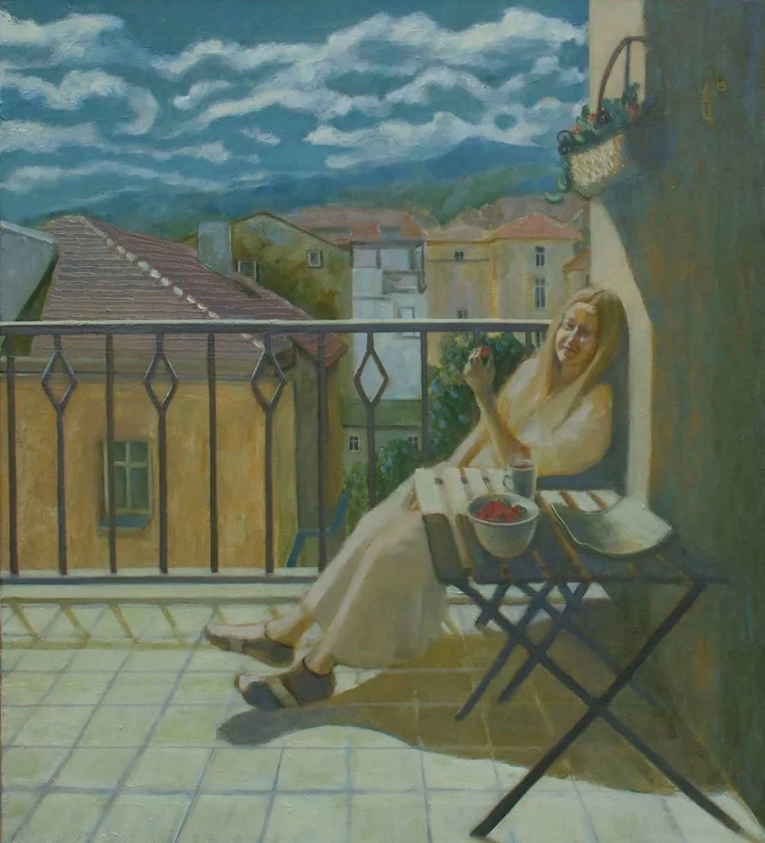 Strawberries at Noon | Oil on Canvas | 100 x 90 cm | 6000 USD
