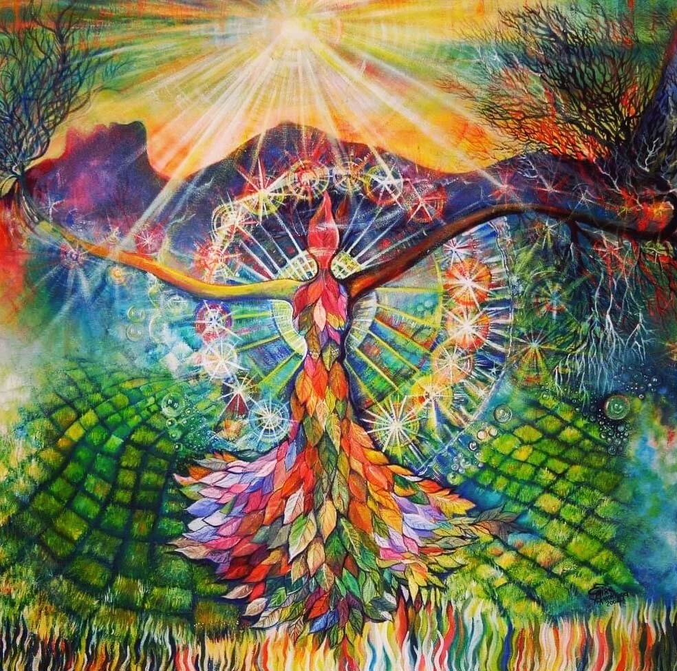 Life & Death in the Energy of Mystical Life | Acrylic on Canvas | 100 x 90 cm | 2900 USD