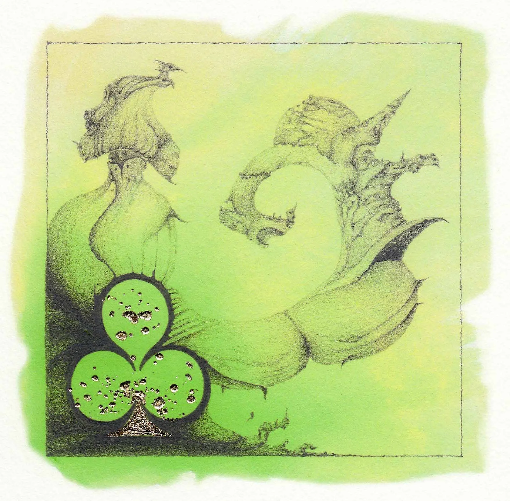 Game Poker Game  
| Ink & Pencils on Watercolour  
| 20 x 20 cm