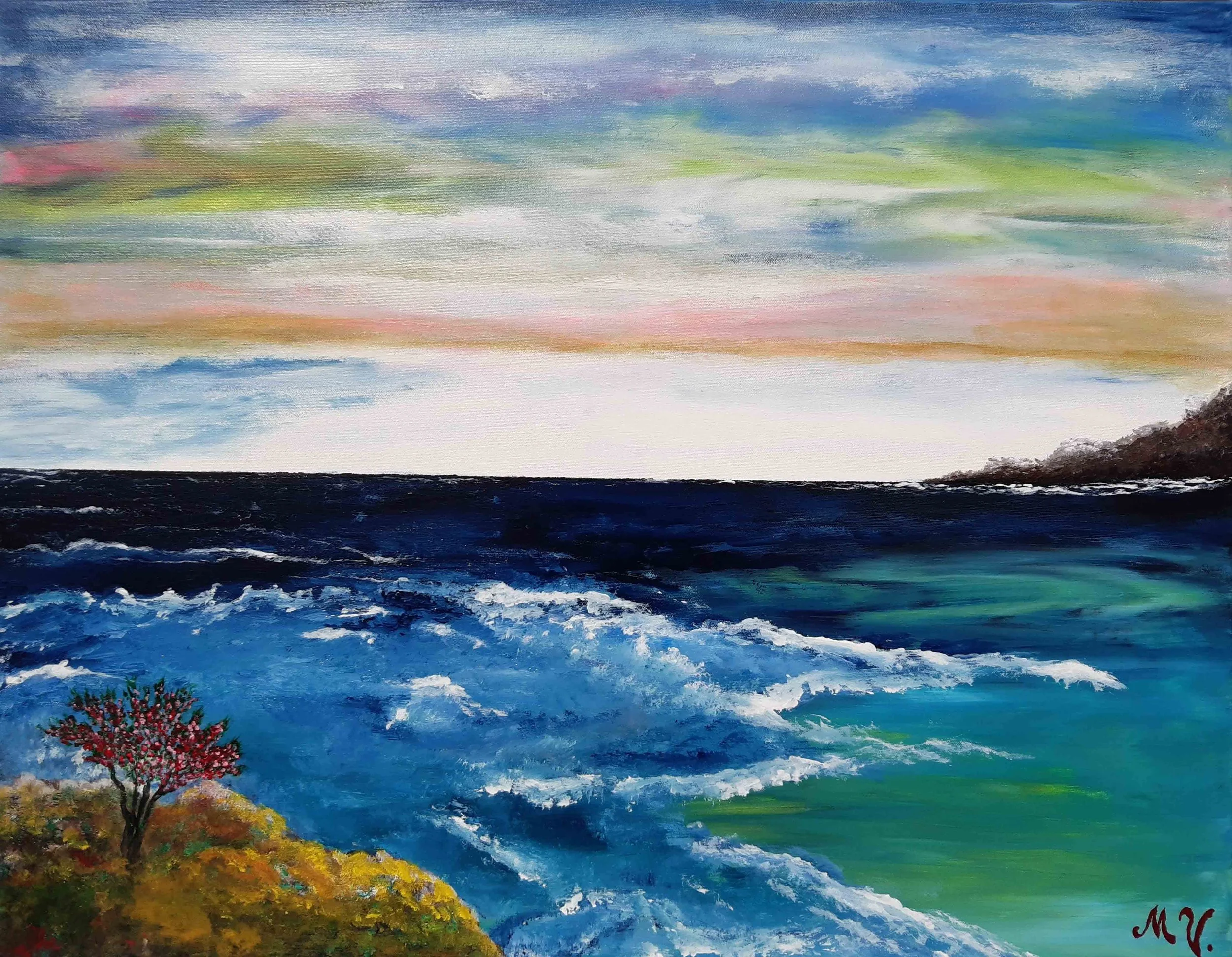 Sea | Acrylic on Canvas | 90 x 70 cm | 2500 USD 