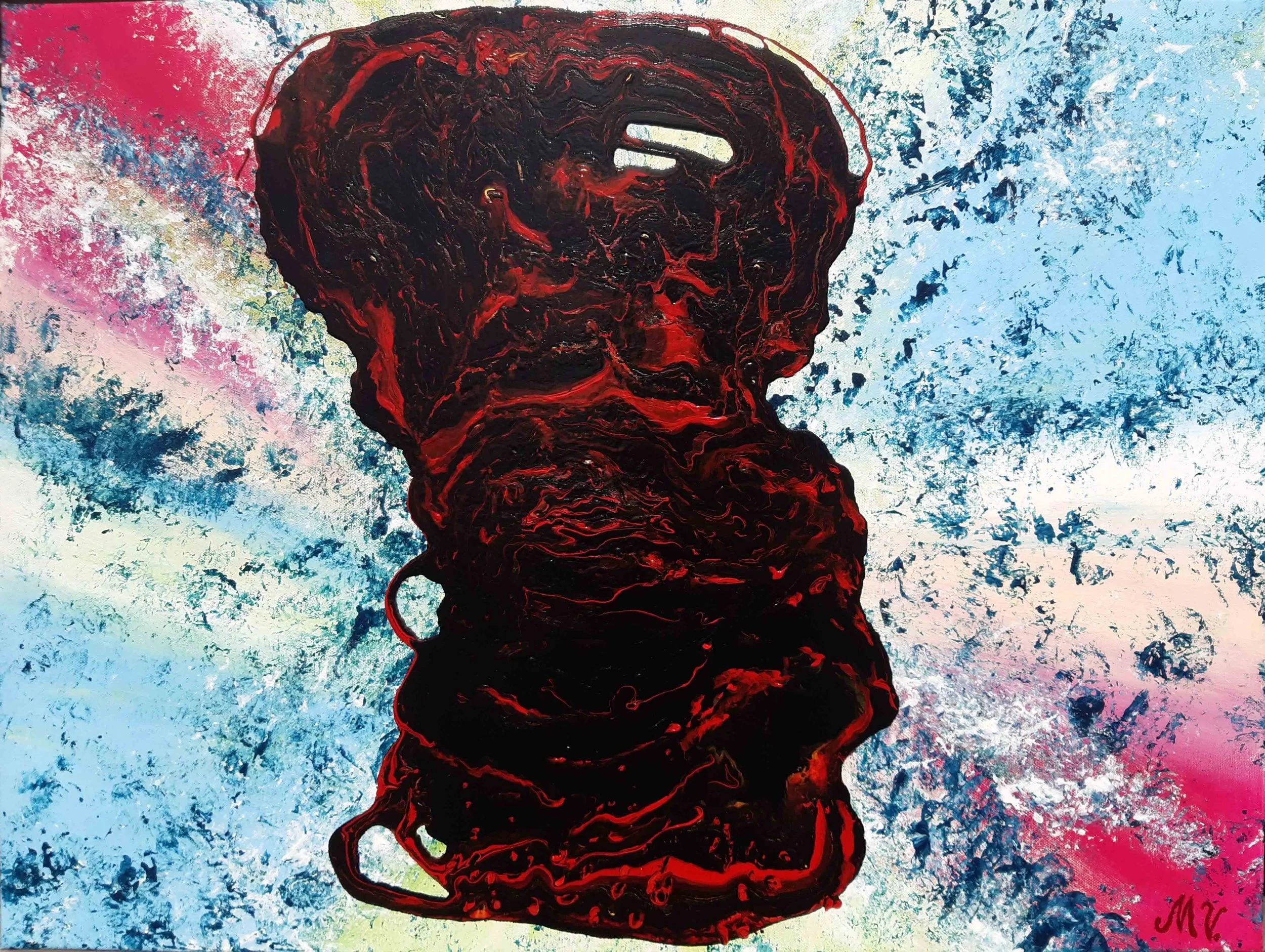 Spiral of Violence (Themed Work Against Domestic Violence) | Acrylic on Canvas | 80 x 60 cm | 1500 USD