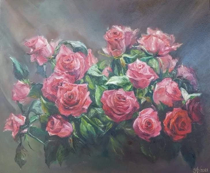 Roses | Oil on Canvas | 50 x 40 cm | 600 USD