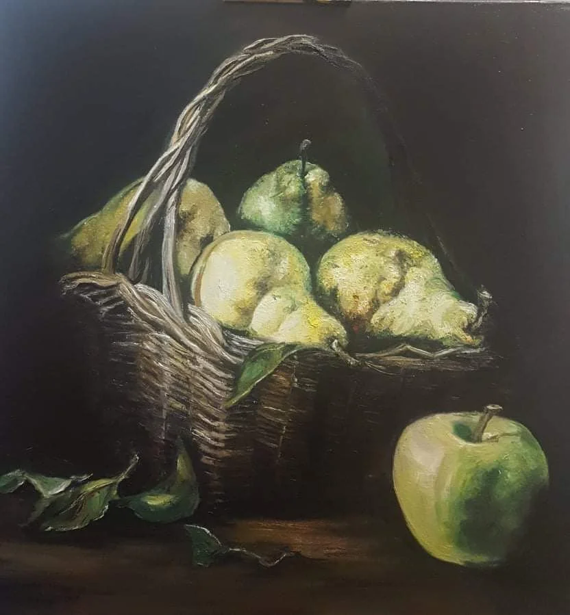 Still Life with Apple | Oil on Canvas | 50 x 50 cm | 800 USD