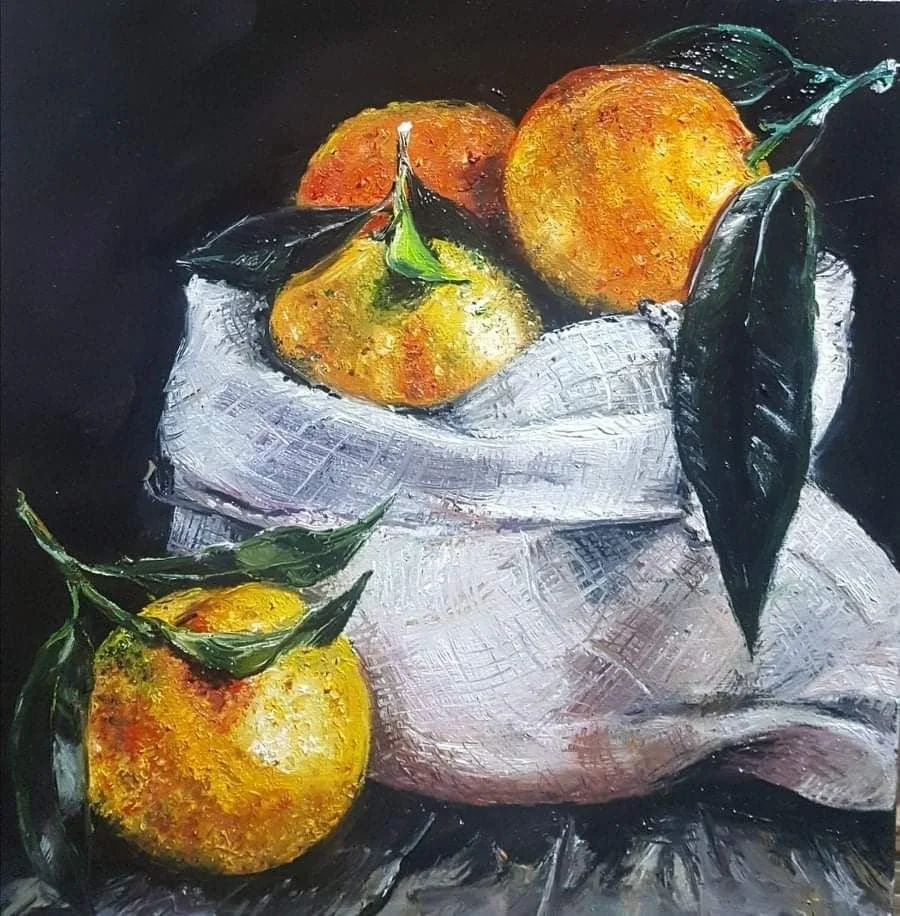 A Bag of Fruit | Oil on Canvas | 30 x 30 cm | 600 USD