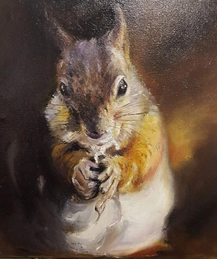 Squirrel | Oil on Canvas | 30 x 30 cm | 600 USD