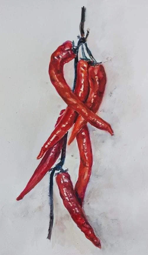 Peppers | Watercolour on Paper | 30 x 55 cm | 500 USD