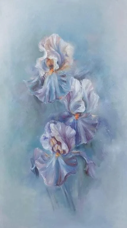 Irises | Oil on Canvas | 40 x 70 cm | 650 USD