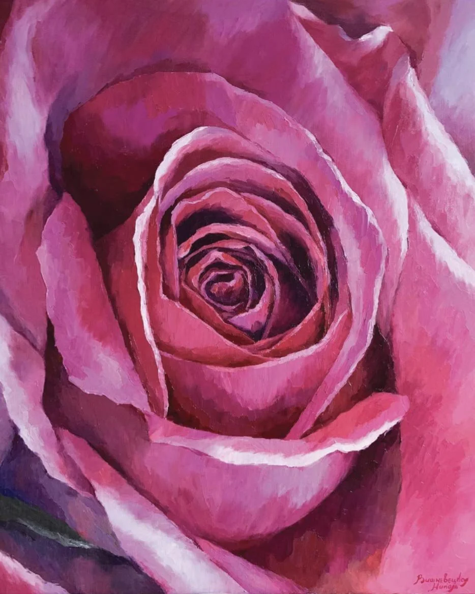 Crimson Rose | Oil on Canvas | 65 x 80 cm | 260 USD