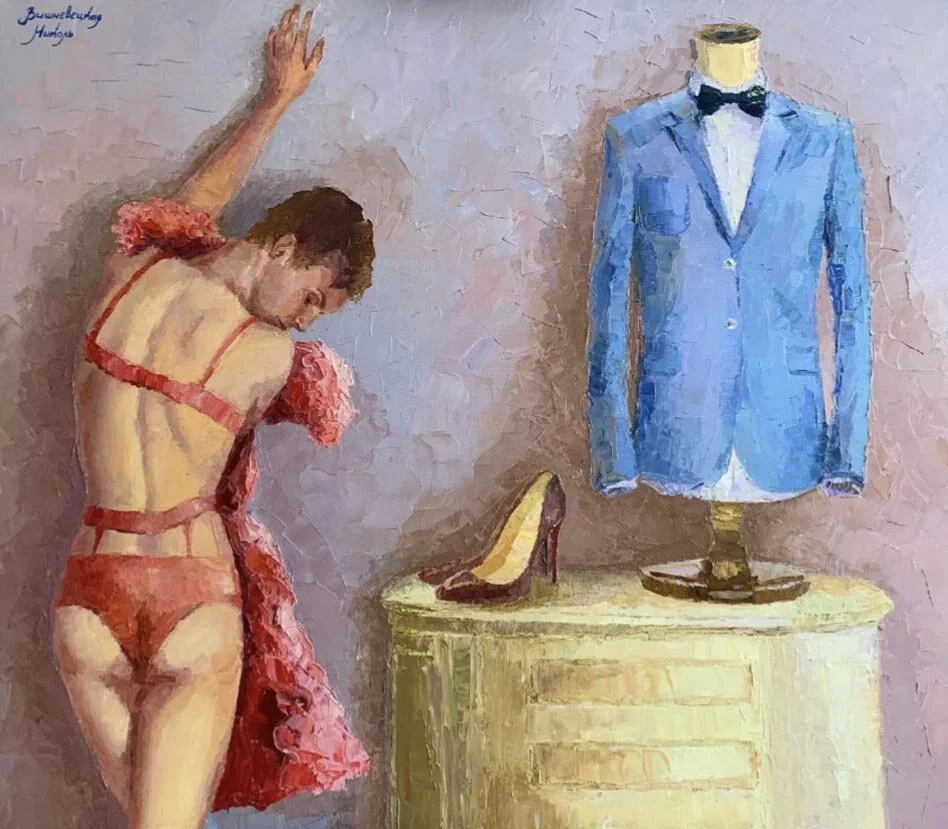 Standing Before a Choice | Oil on Canvas | 65 x 75 cm | 950 USD