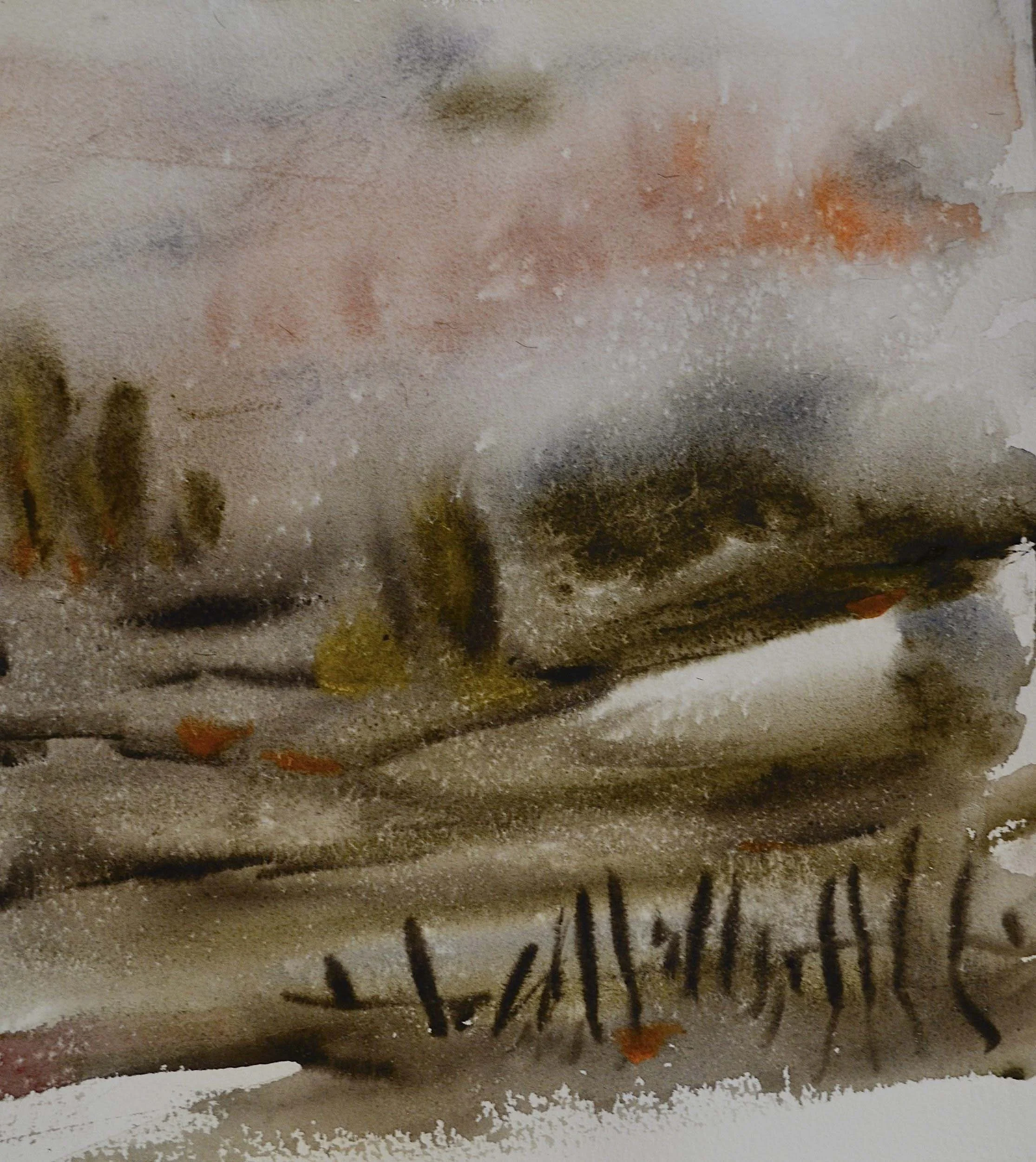 Winter in January II | Watercolour on Paper | 30 x 30 cm | 500 USD