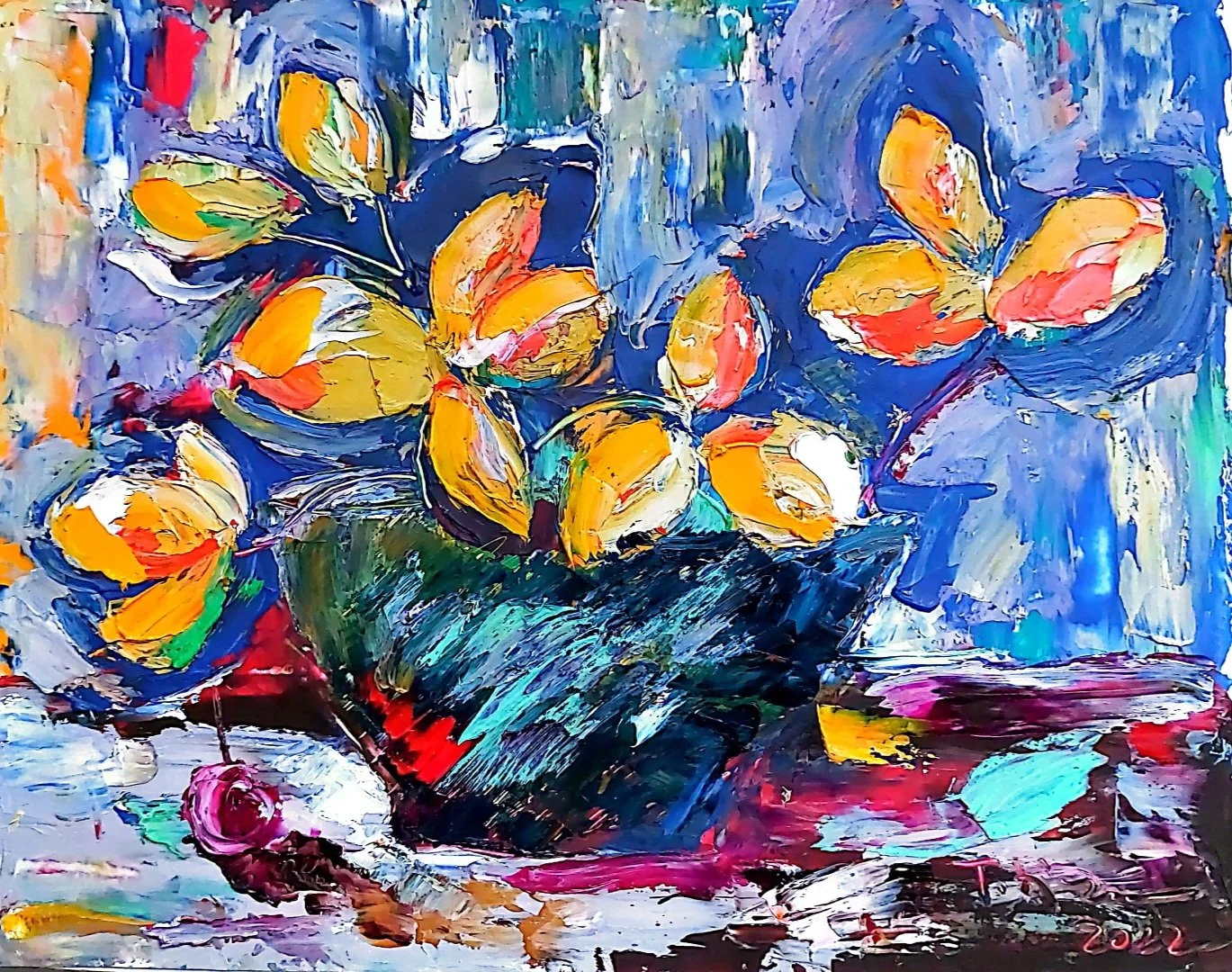 Blue Rhapsody | Oil on Paper | 29 x 23 cm | 1500 USD