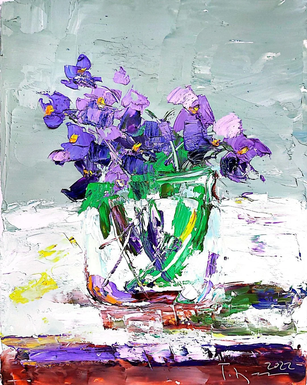 Violets | Oil on Paper | 29 x 23 cm | 1500 USD