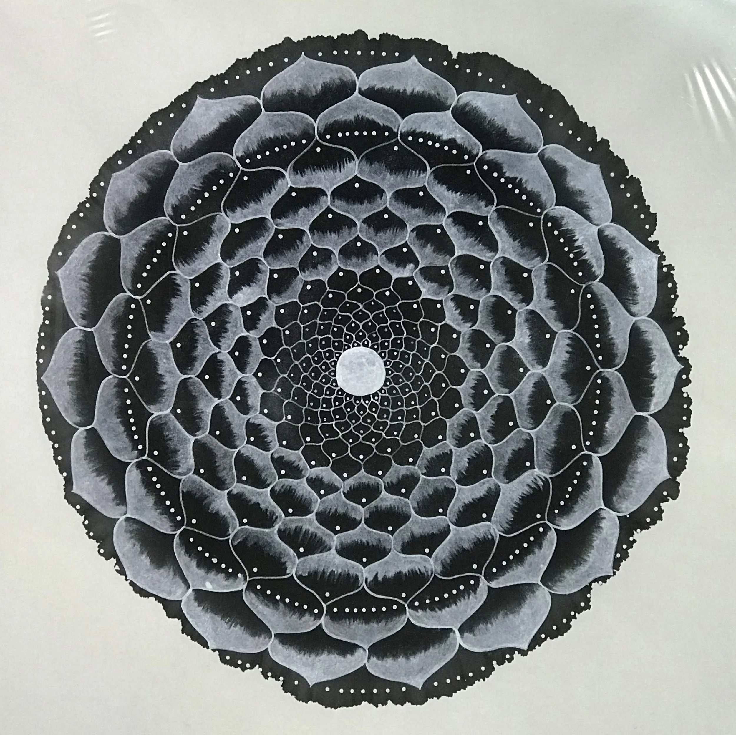 Ink Drop - Tangled No.９ | Installation, Rice Paper with Chinese Ink | Diameter : 33 cm (No Frame) | USD 4,000