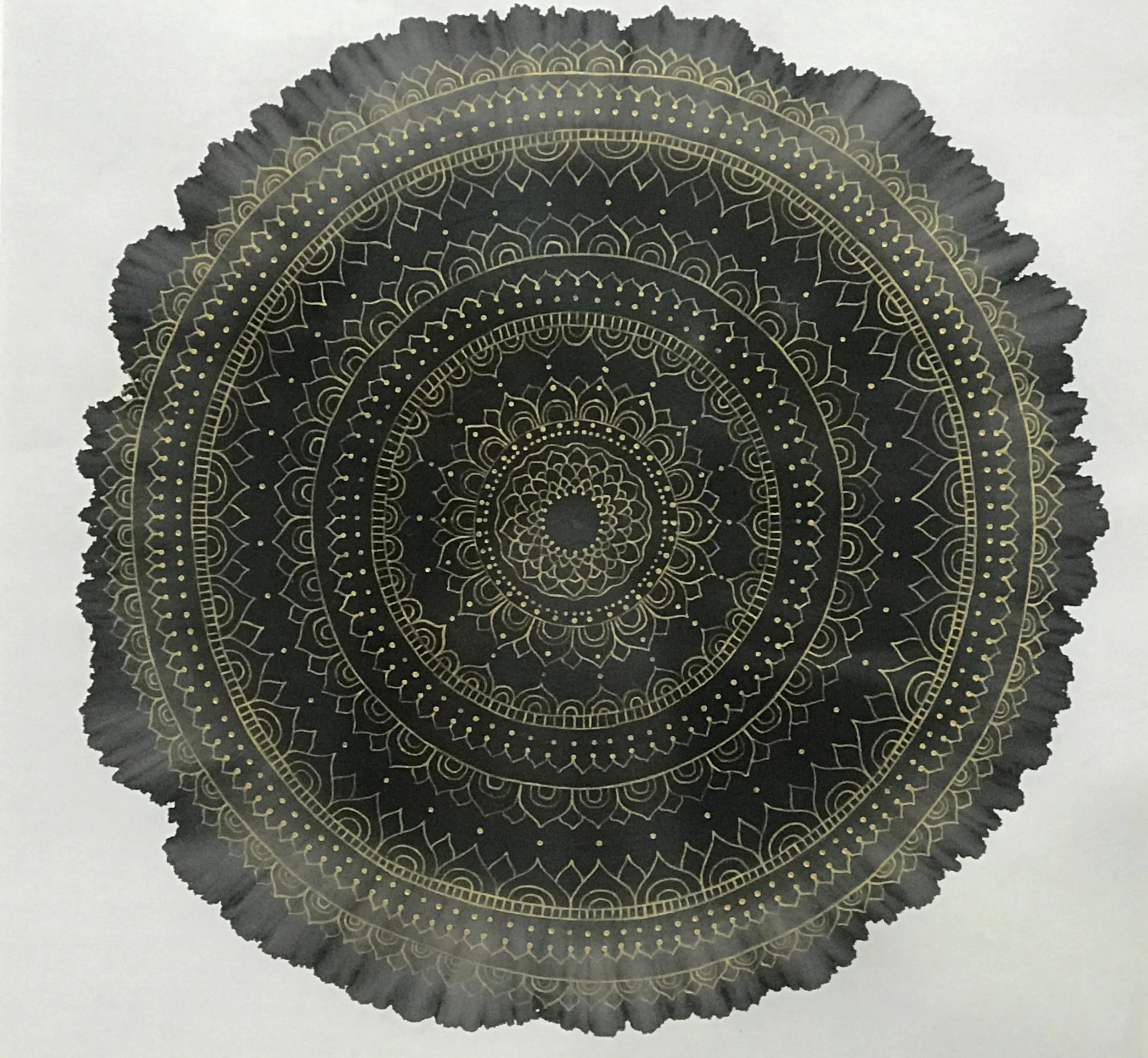 Ink Drop - Tangled No. 7 | Installation, Rice Paper with Chinese Ink | Diameter : 35 cm (No Frame) | USD 4,000