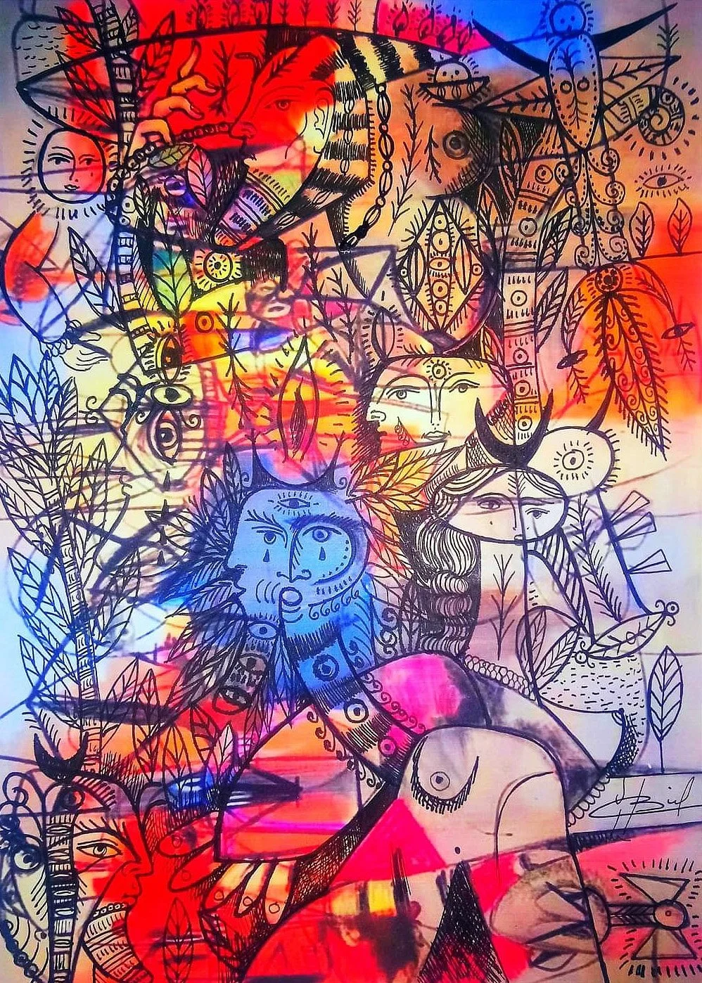 Uncertainty | Ink on Cardboard | 9" x 11" | 150 USD
