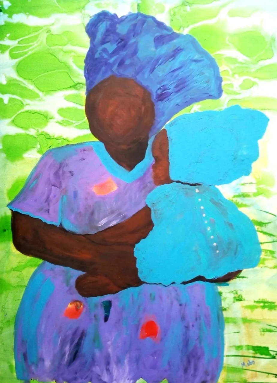 Grand Ma and Baby | Ink on Paperboard | 90 x 70 cm | $5000