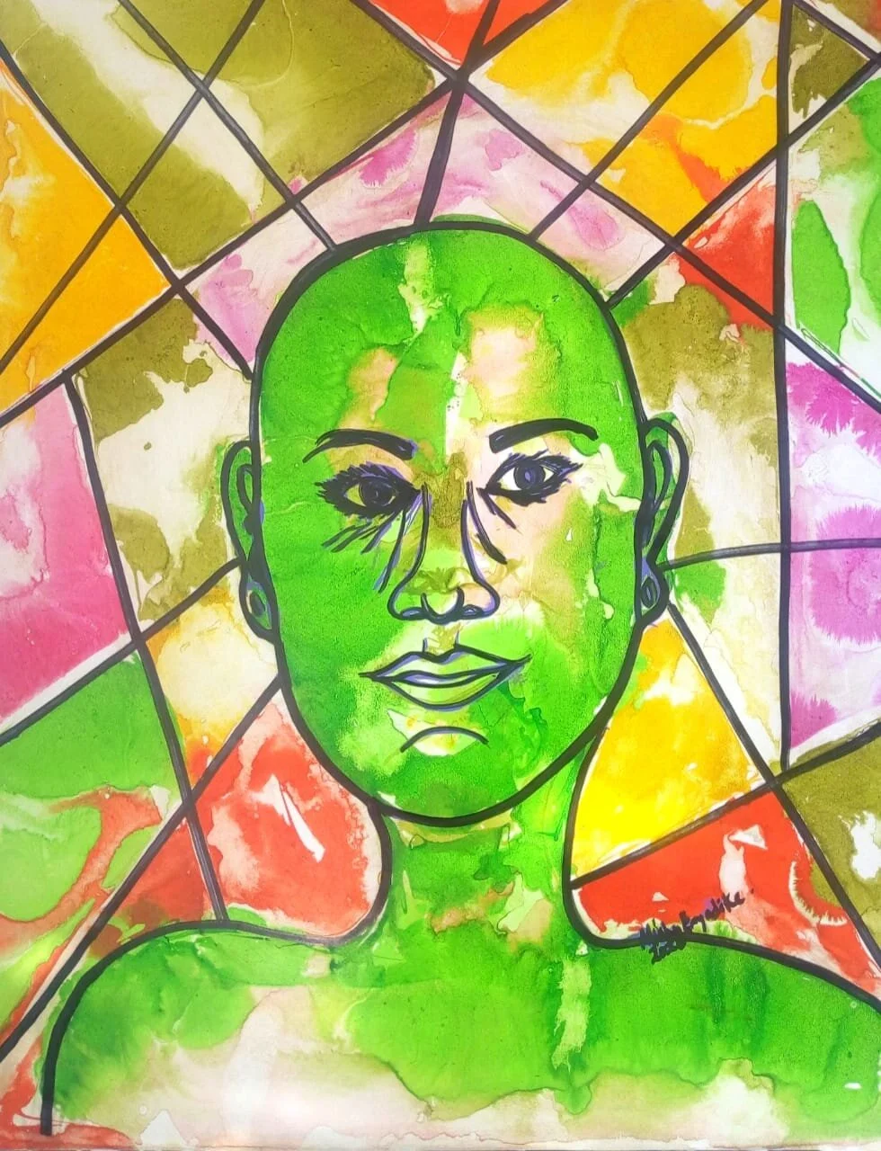 Bald Optimist | Ink on Paperboard | 80 x 70 cm | 2500 USD