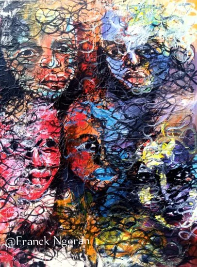 Aniaman | 60 x 45 cm | Mixed Media (Acrylic on Paper + Collage of Lotus Leaves) | 306 USD