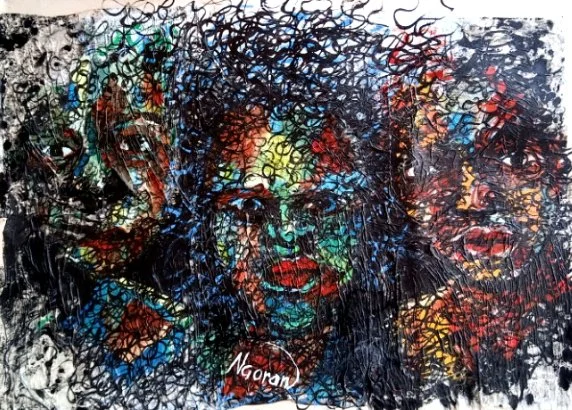 A klômi | 60 x 45 cm | Mixed Media (Acrylic on Paper + Collage of Lotus Leaves) | 306 USD