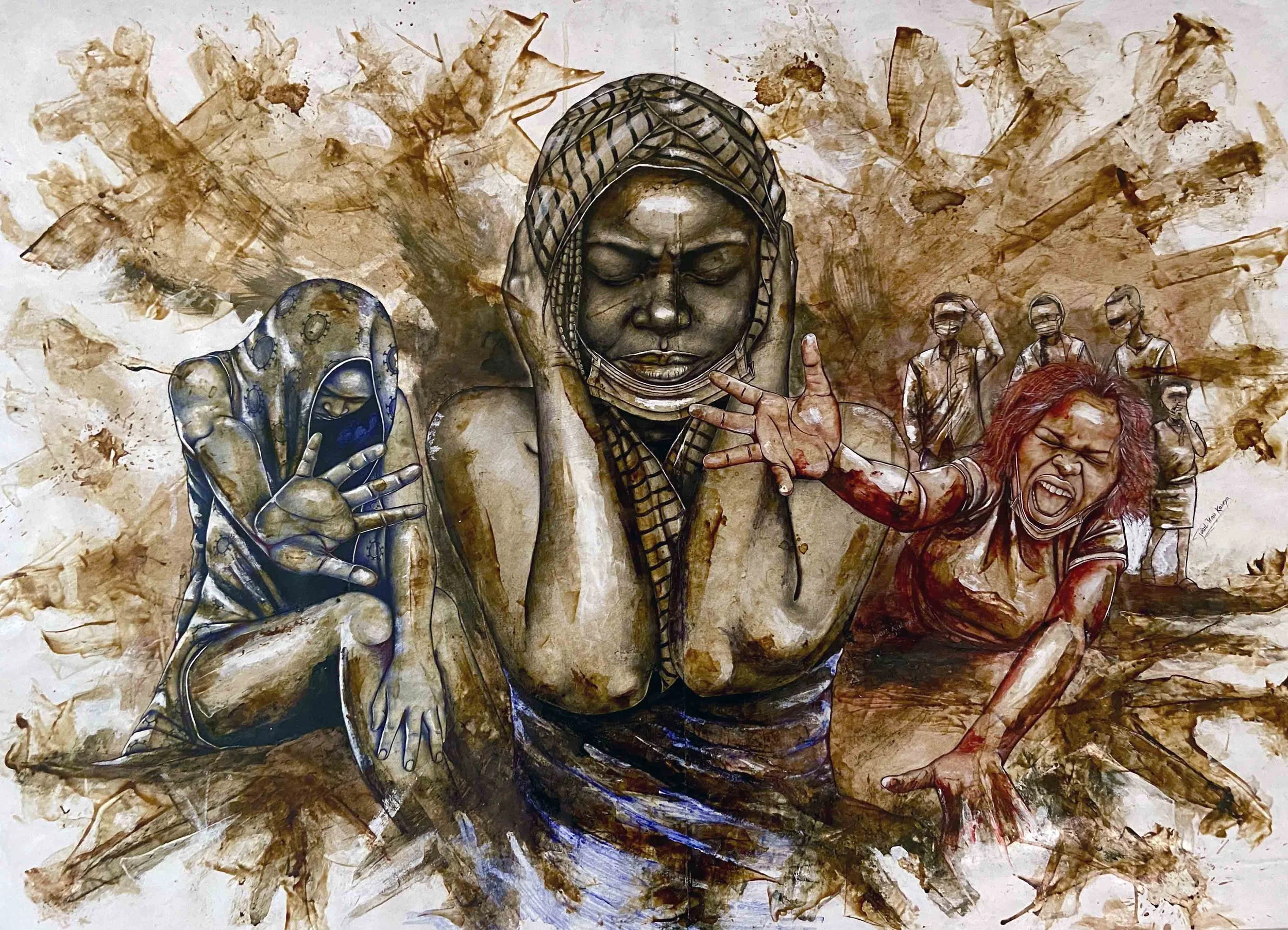 Mourning Under Pandemic | Coffee-Sukarism | 42 x 110 cm