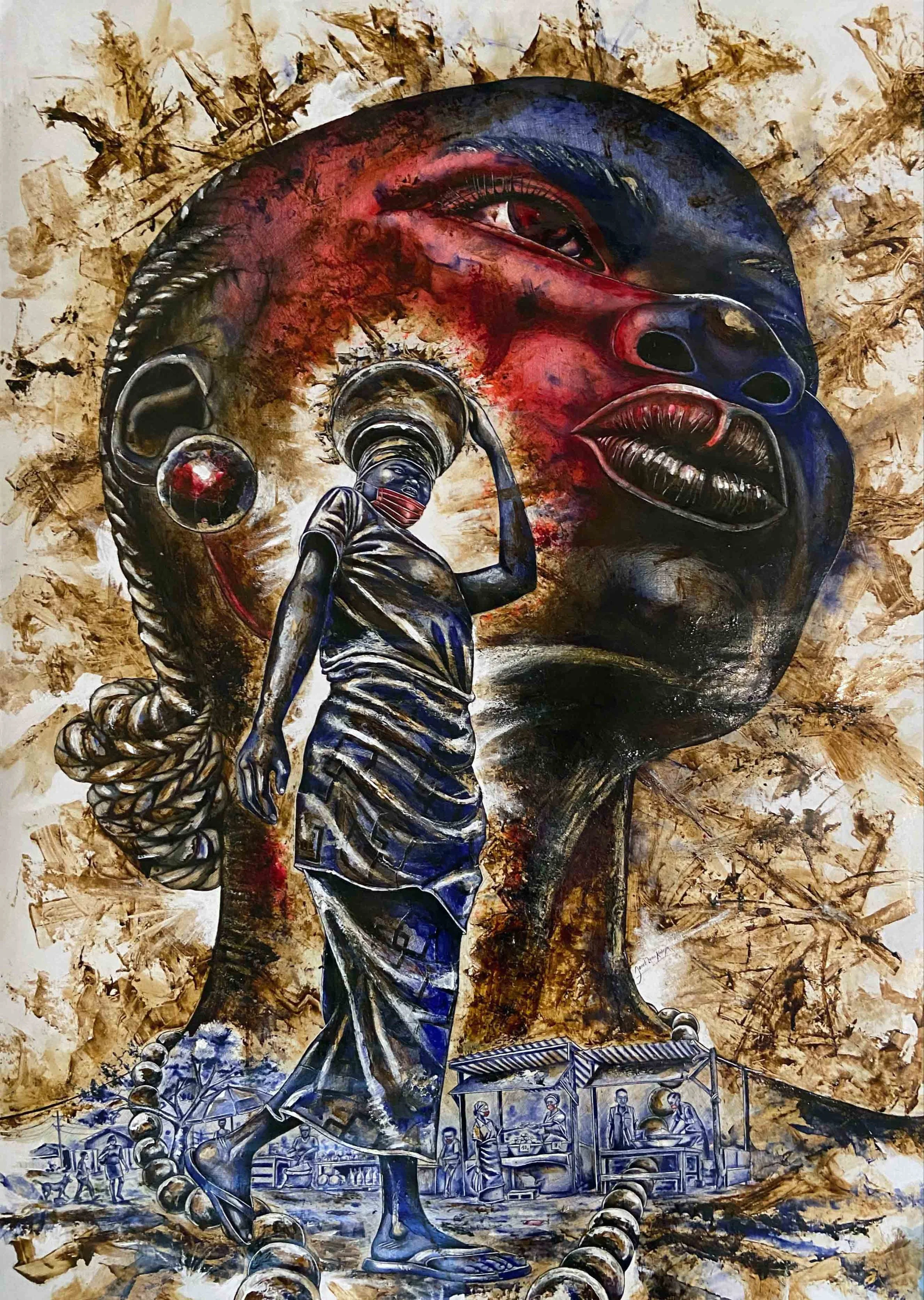 African Women Entrepreneur under Pandemic | Coffee-Sukarism | 109 x 152 cm