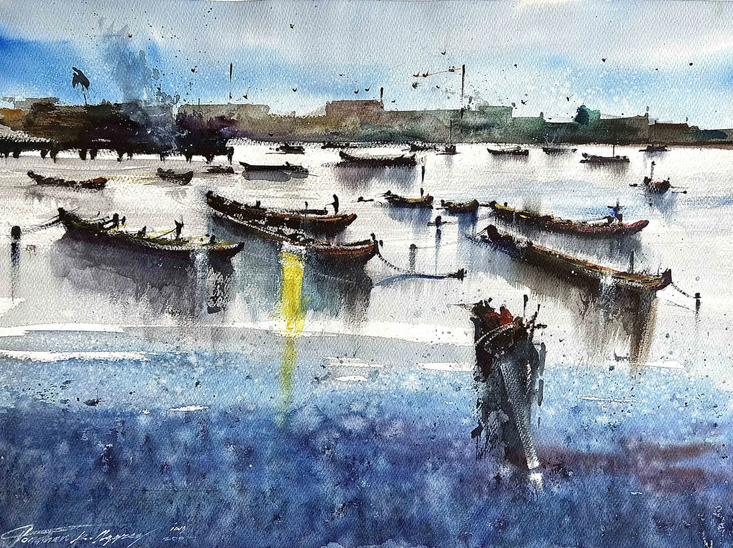 At Rest Jamestown III | 56 x 76 cm | Watercolour on Canvas | 1,200 USD