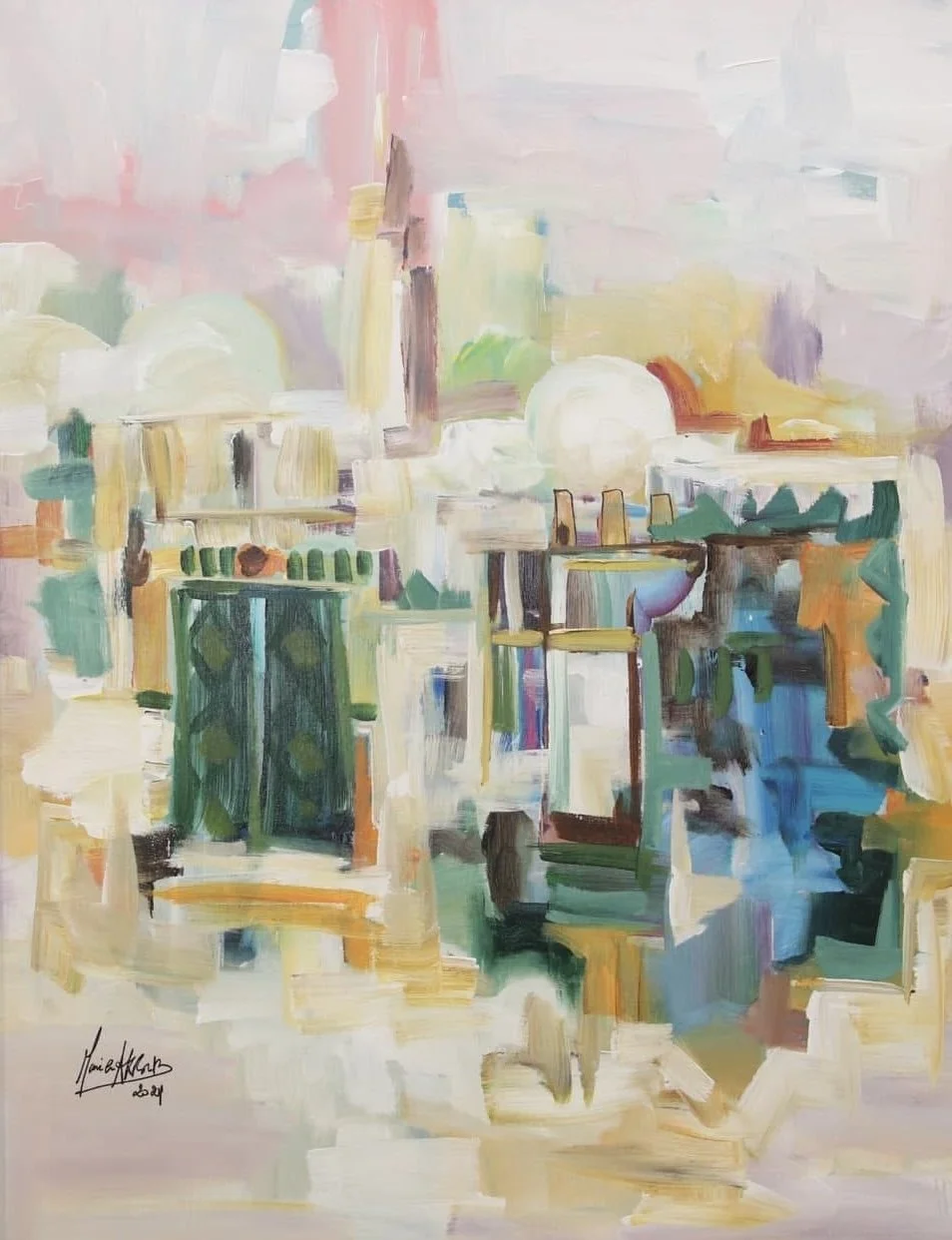 Résonance  
| Mixed Media on Canvas  
| 90 x 70 cm 