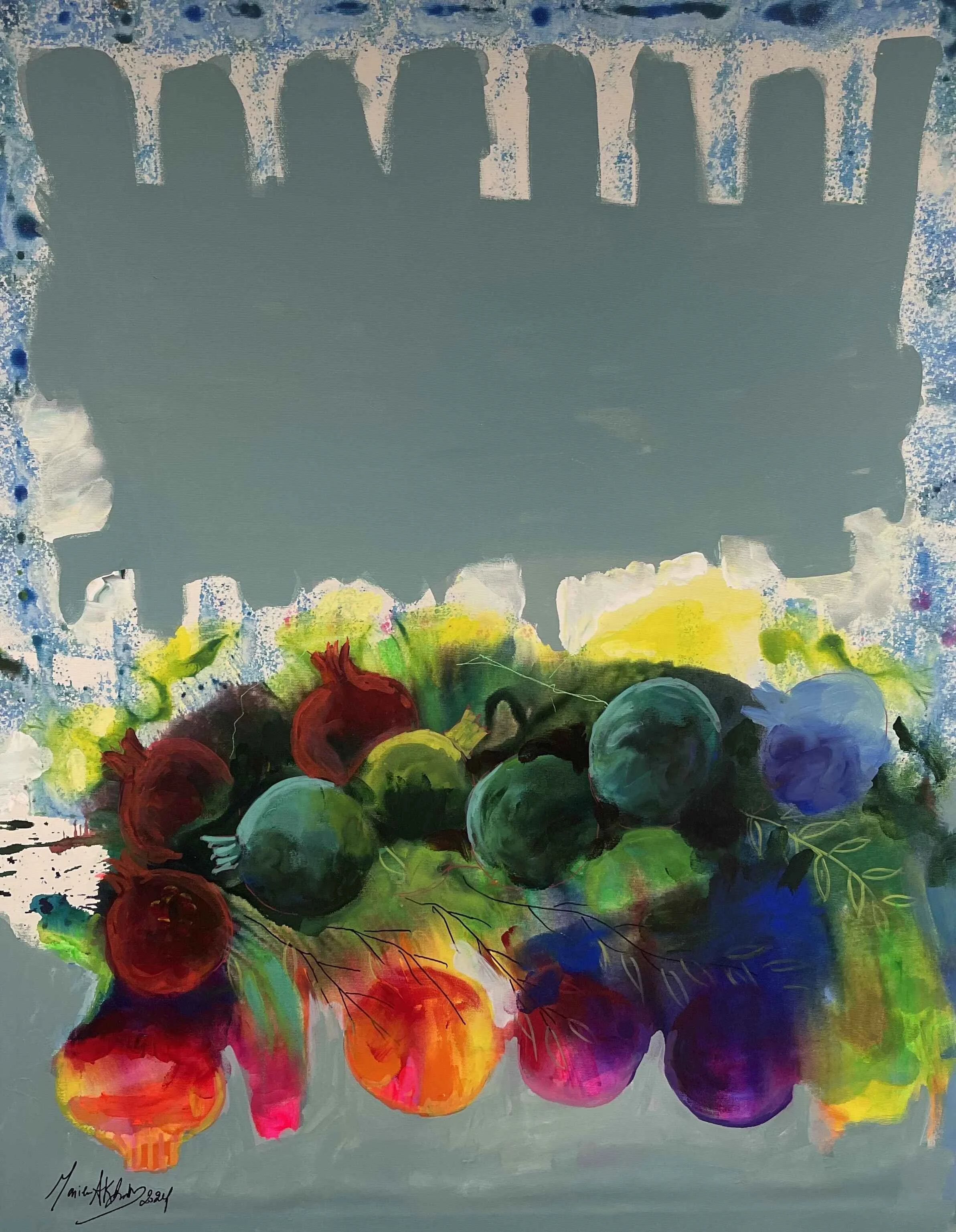 Grenadine  
| Mixed Media on Canvas  
| 90 x 70 cm