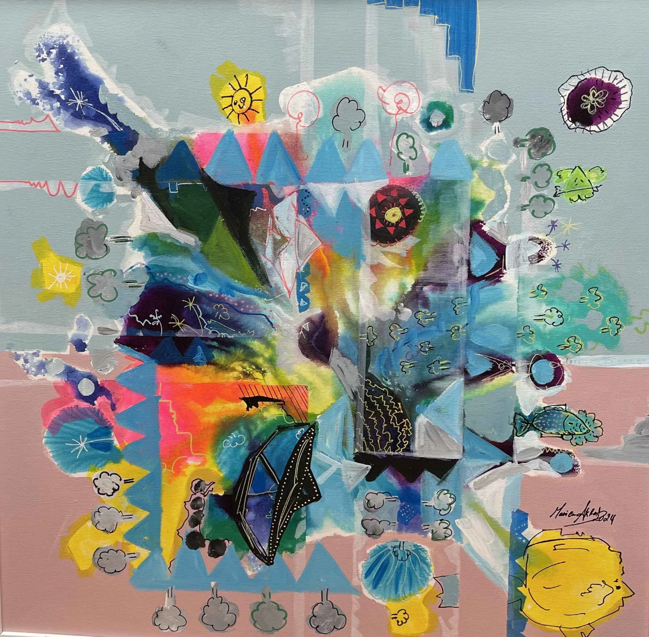 Dream Explosion 1  
| Mixed Media on Canvas  
| 60 x 60 cm