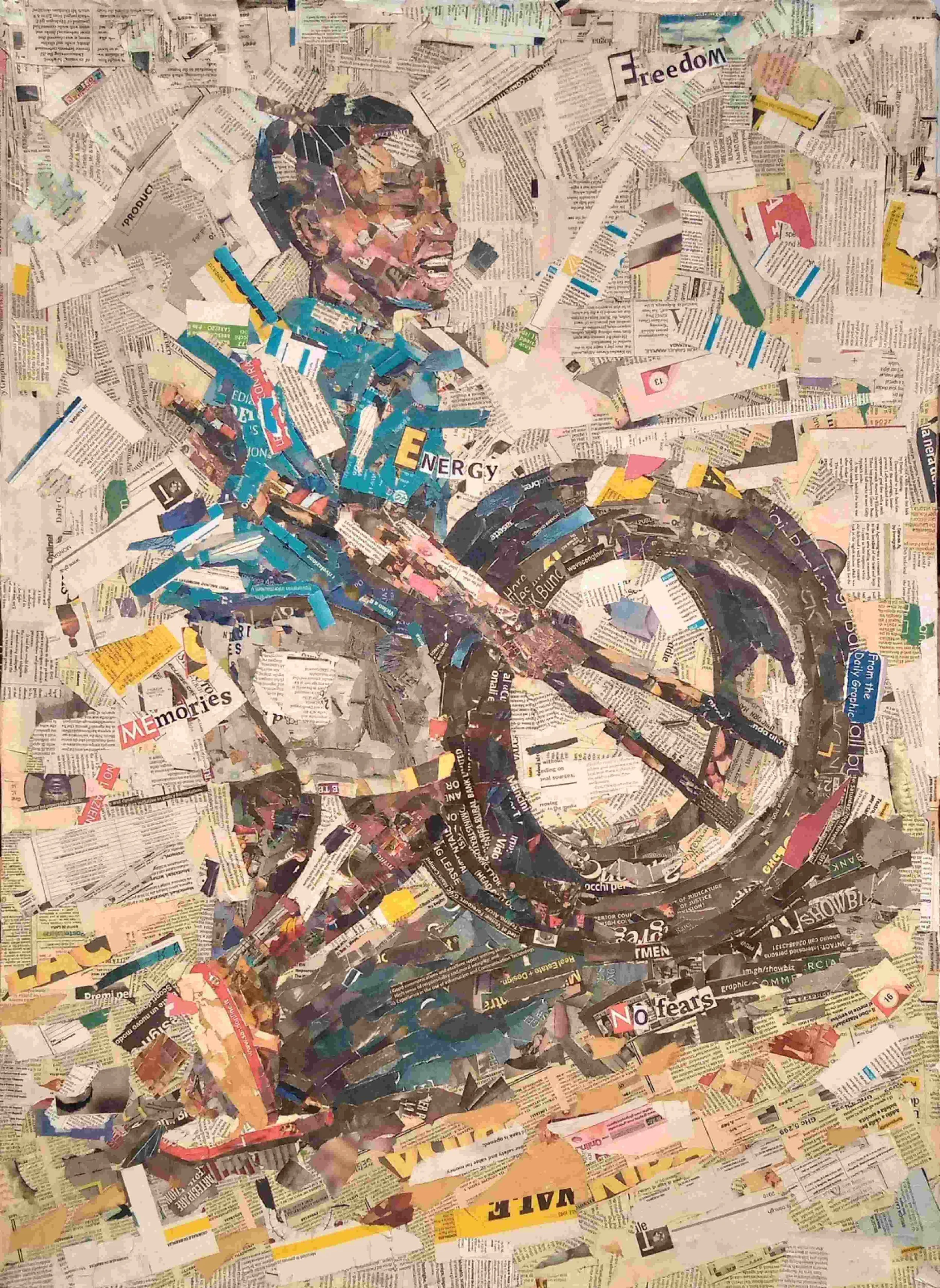 Childhood IV 
| Newsprints on Canvas  
| 73 x 101 cm