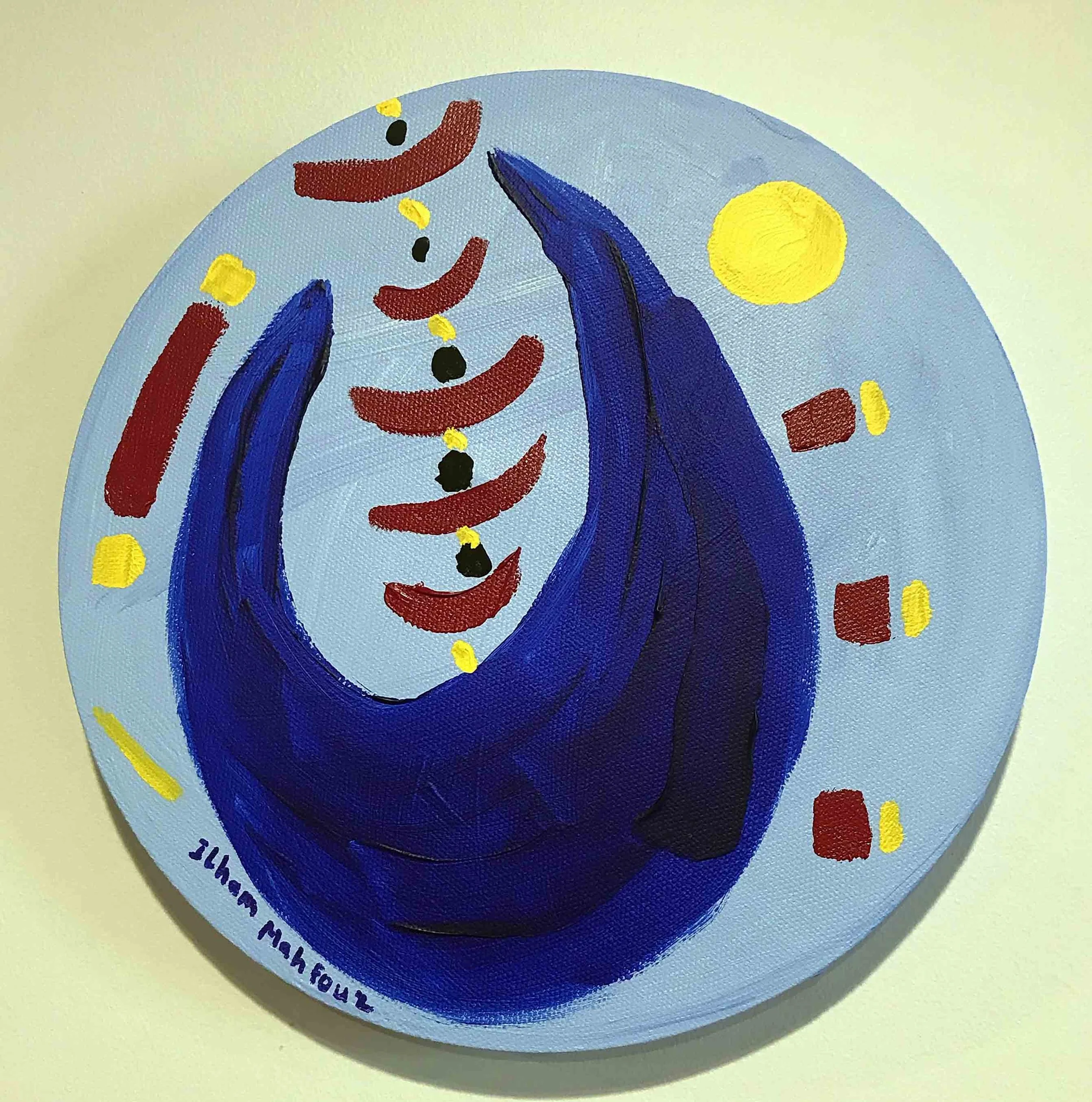 Medication | Acrylic on Round Canvas | Diameter: 25.4 cm | 200 USD