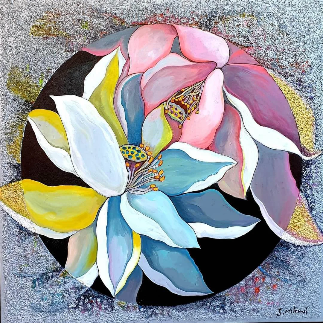 Lotus Story 4 | 100 x 100 | Mixed Media on Canvas | 10000 USD