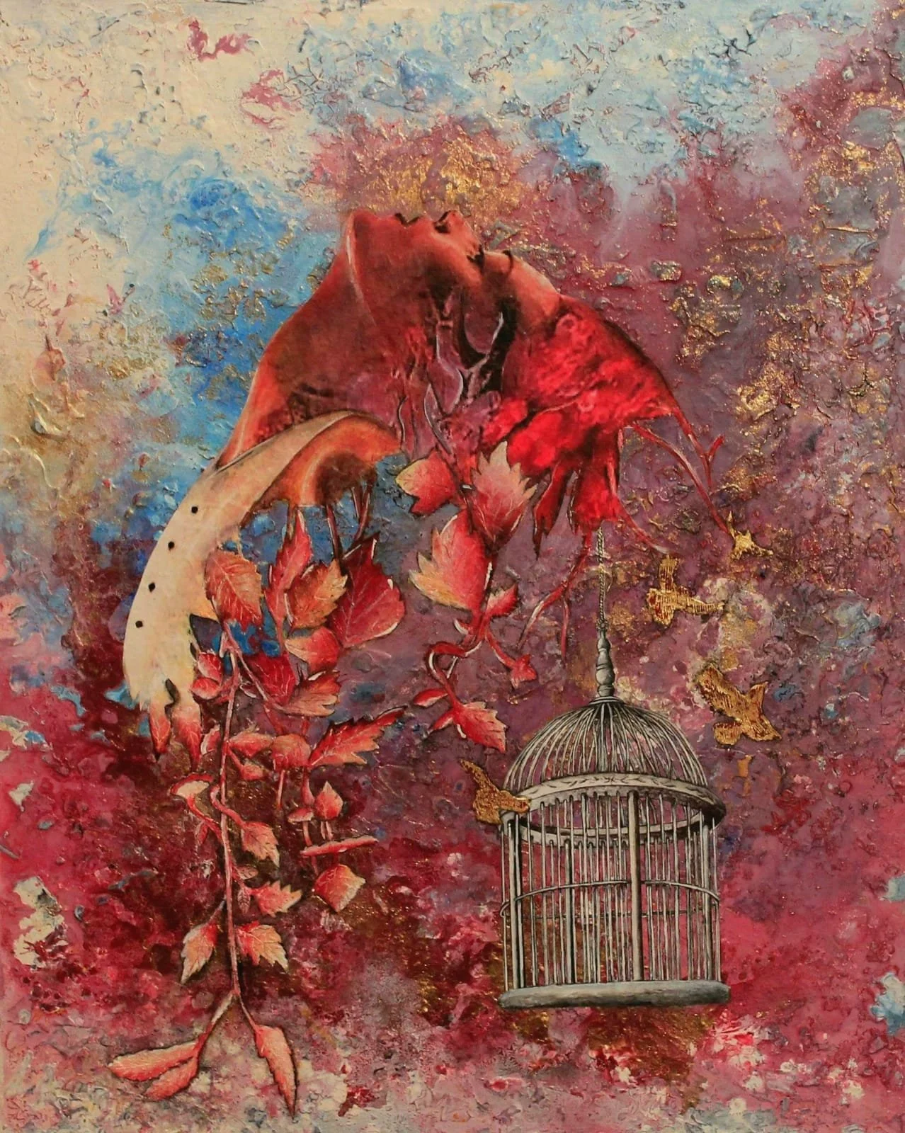 Struggle | Acrylic and Mixed Media on Canvas | 50 x 35 cm | 500 USD