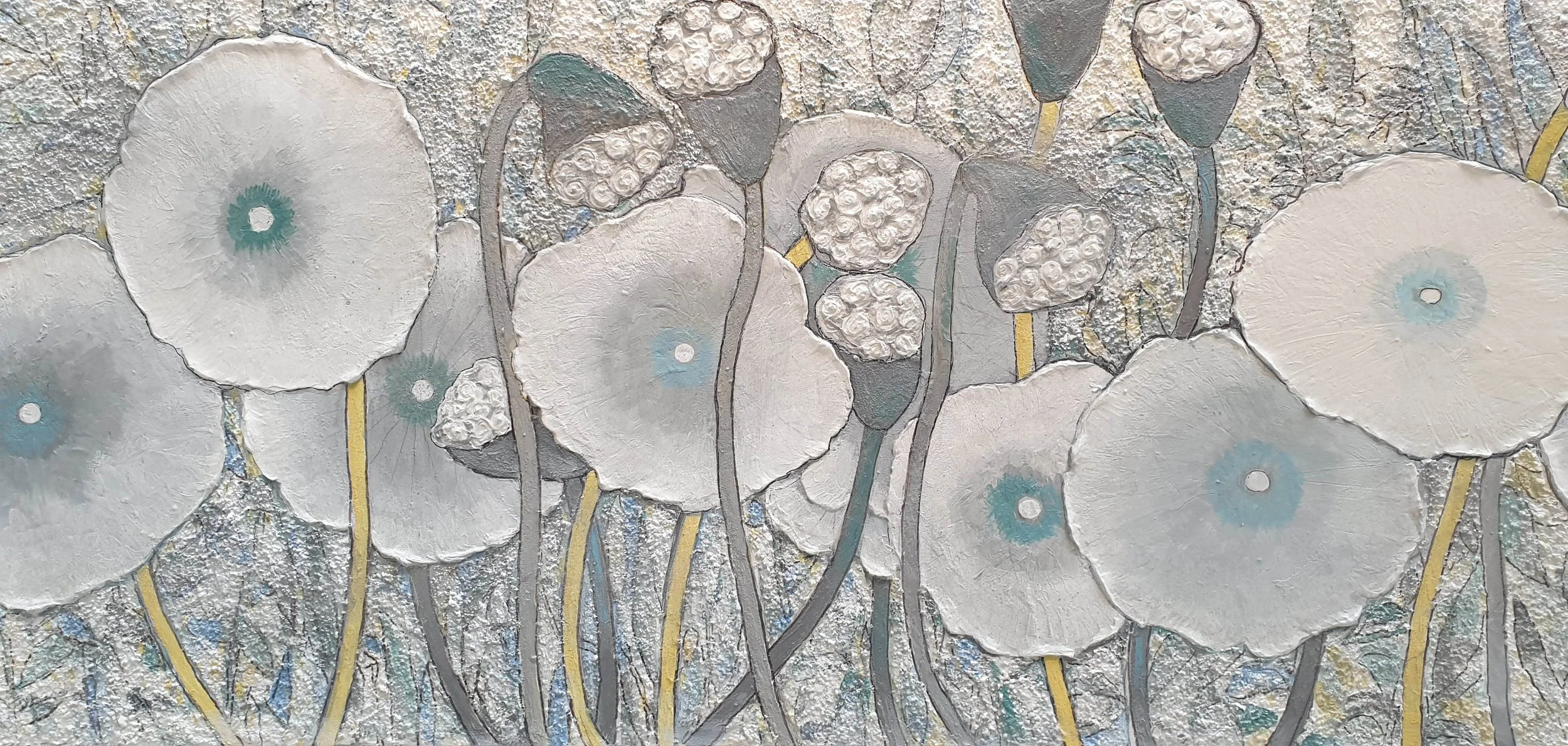 Lotus Story 7 | 130 x 60 | Mixed Media on Canvas | 10000 USD