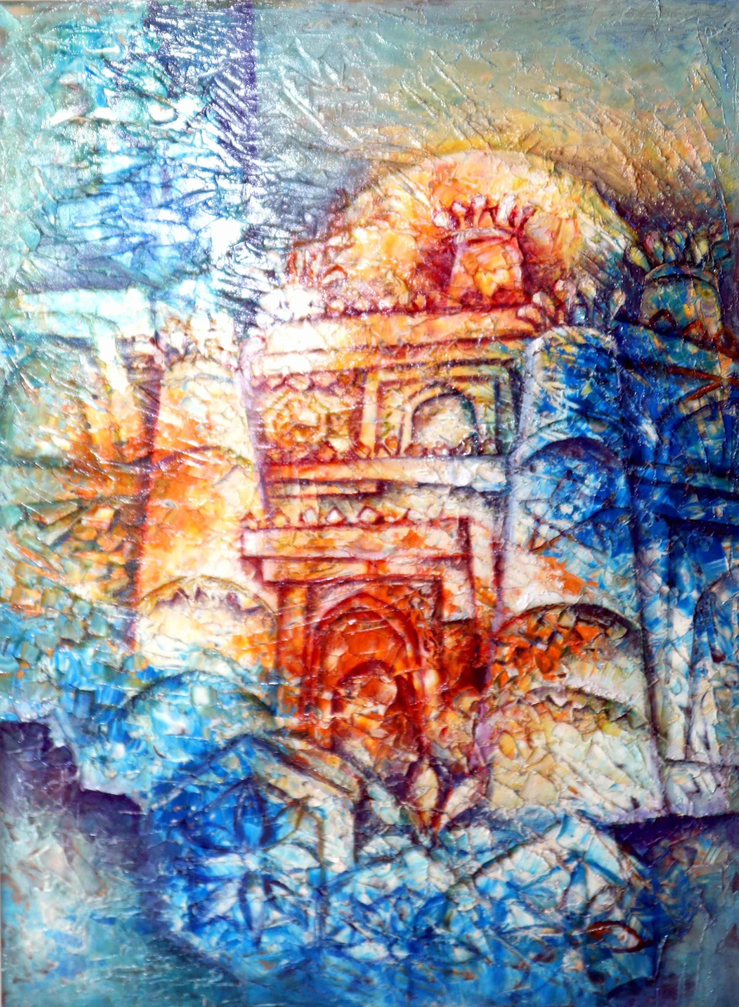 Tomb of Uch Sharif - Sindh, Pakistan | Mixed Media on Canvas | 61 x 46 cm | 120 USD