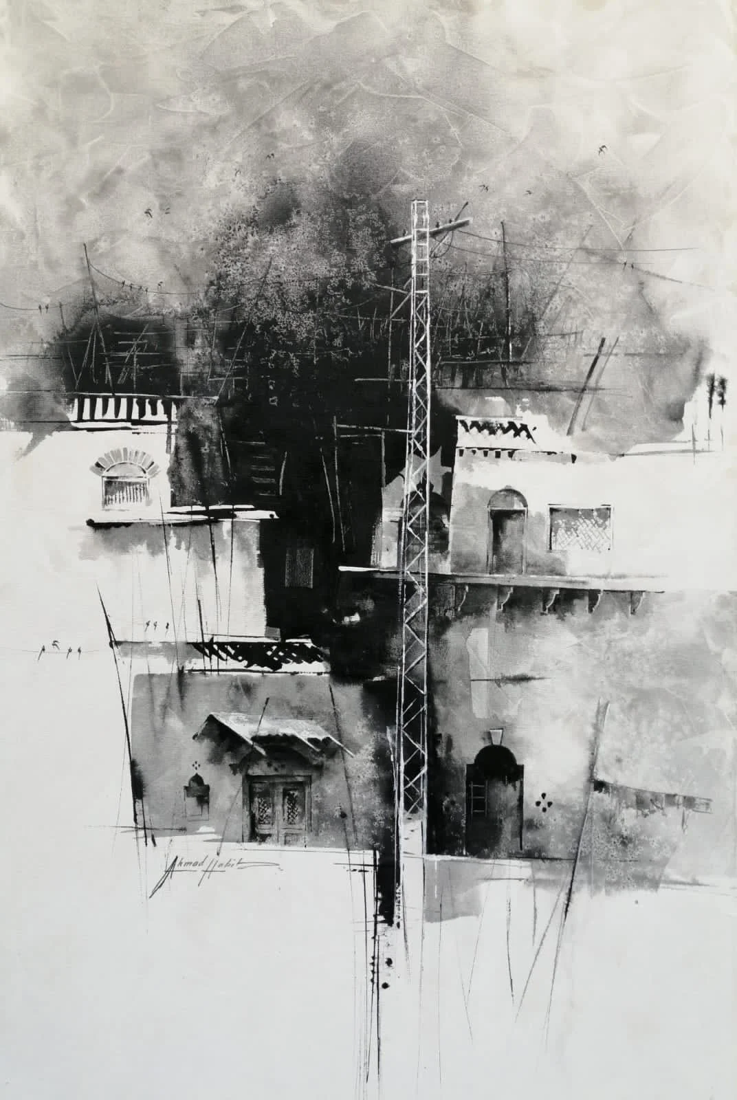  Across the Wall   
| Acrylic On Canvas  
| 24 x 36 inches