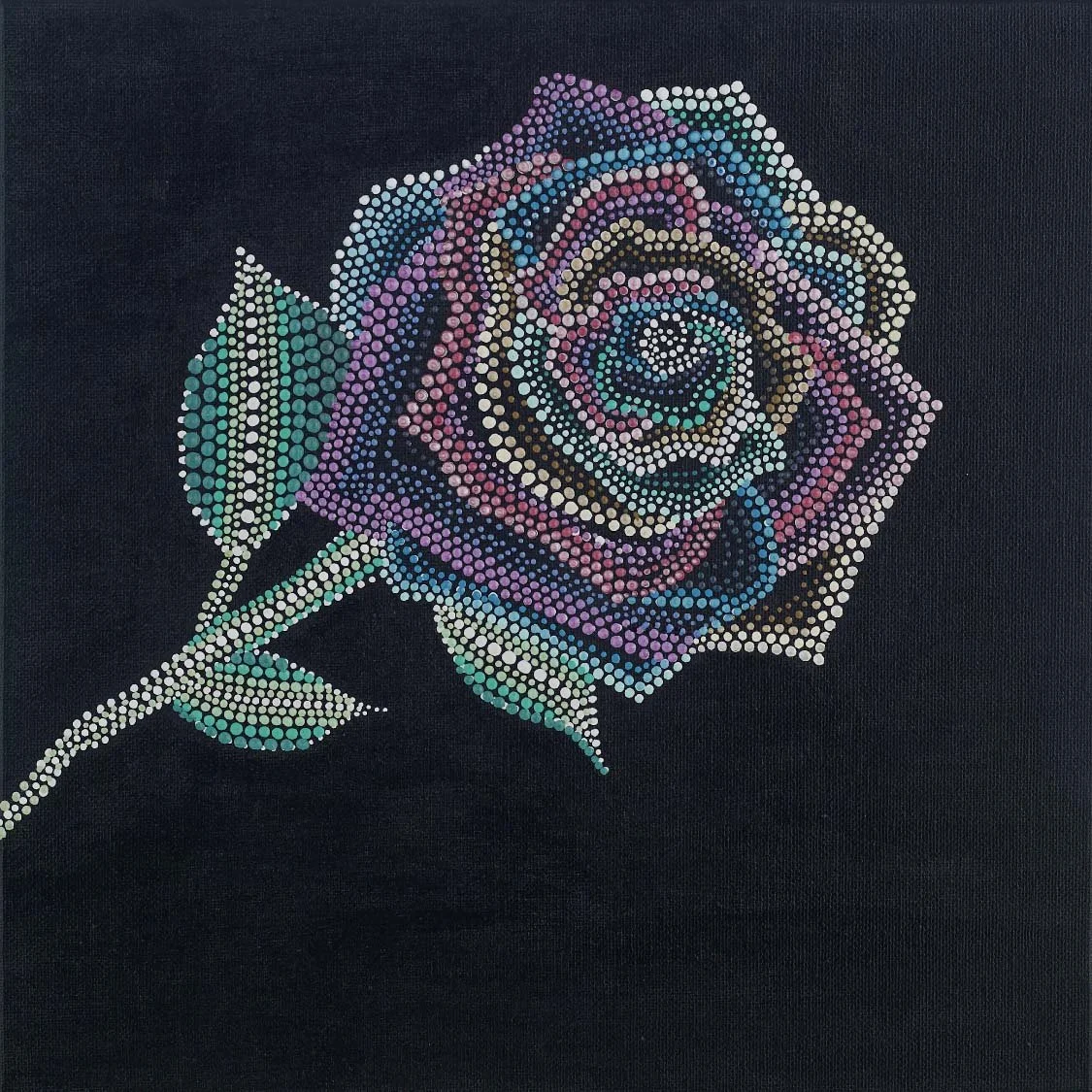 Rainbow Rose | Acrylic on Canvas | 30 x 30 cm | 650 USD
