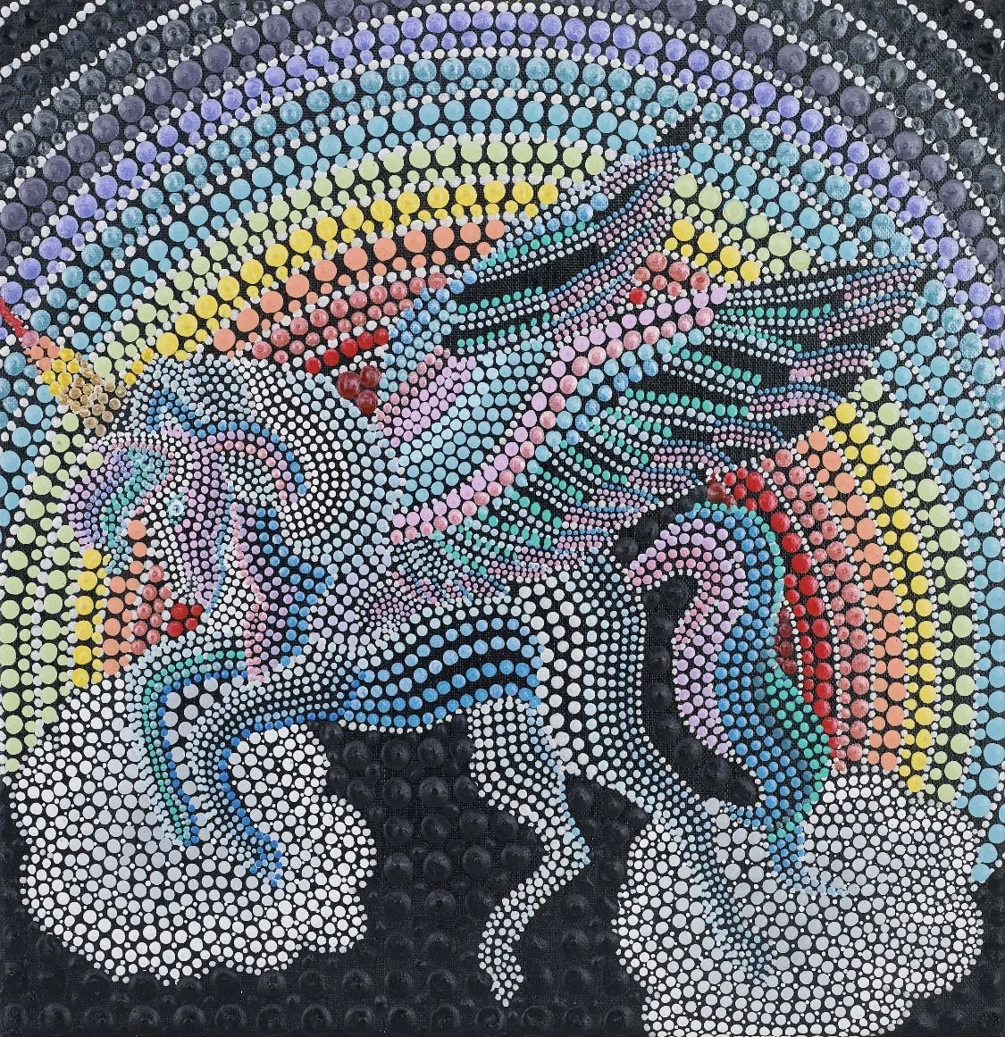 I Love Unicorns | Acrylic on Canvas | 40 x 40 cm | 1800 USD