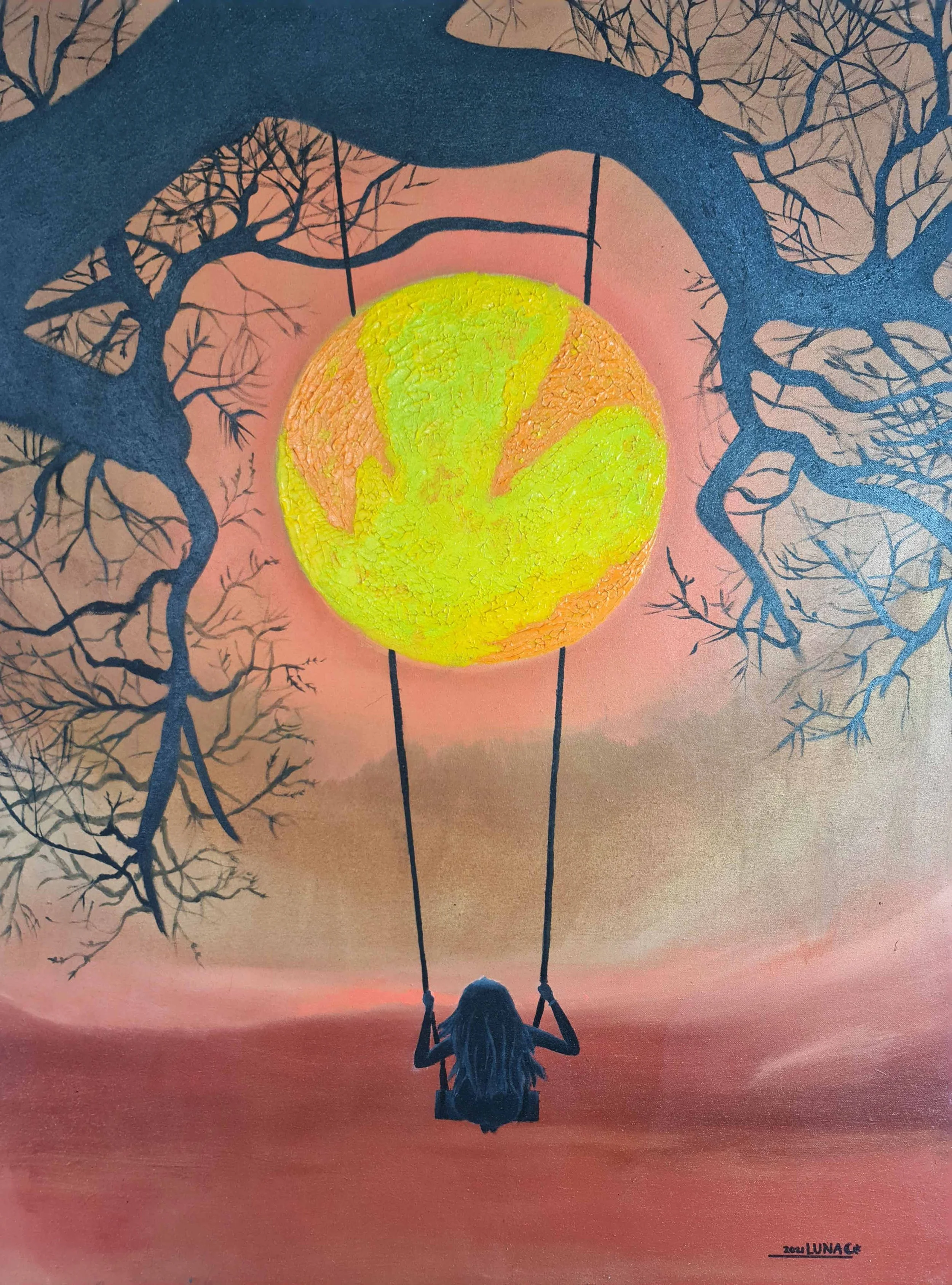 Luna Series 1 - Alone Time | 92 x 122 cm | Acrylic on Canvas | Sold 