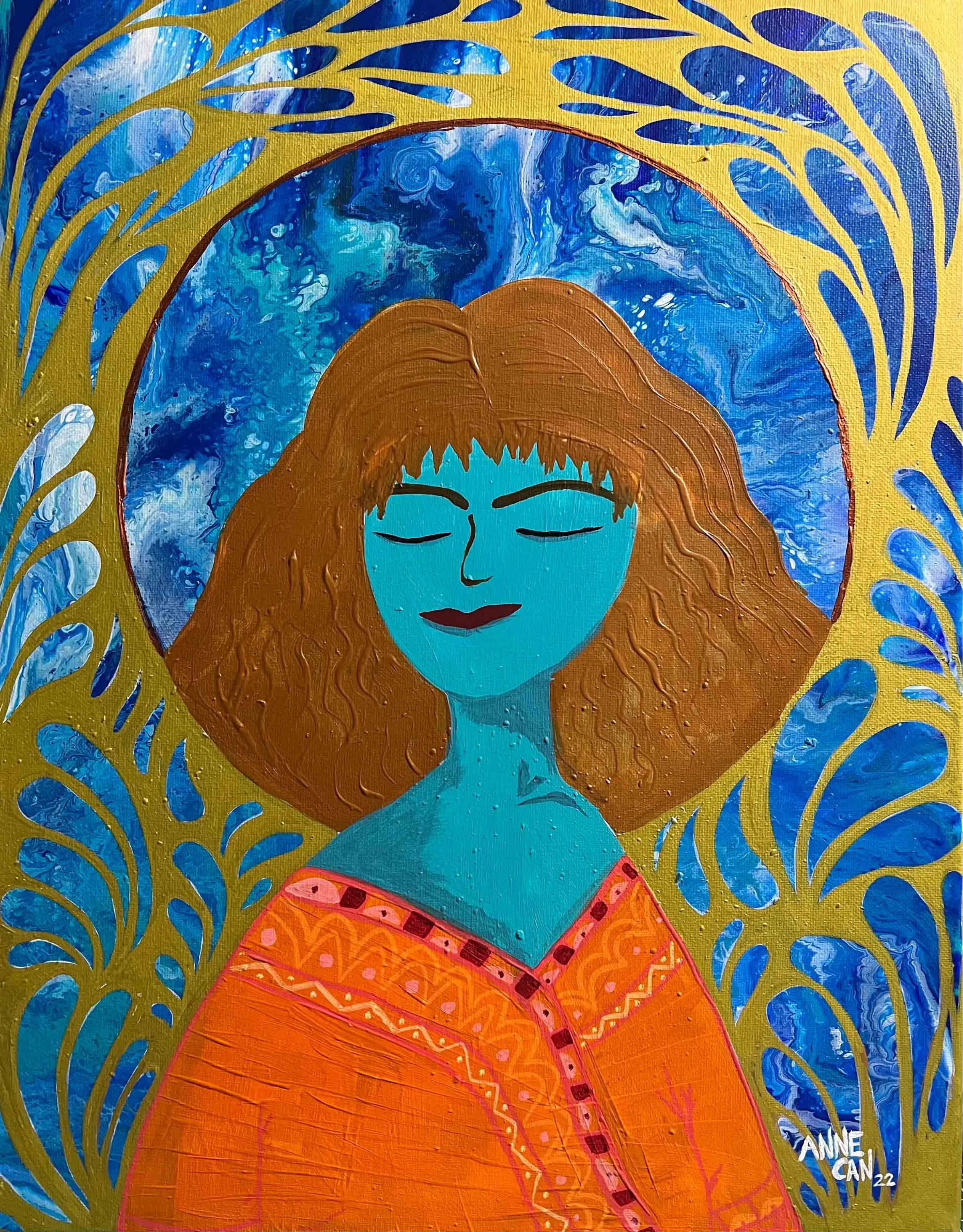 She Can Heal | Acrylic on Canvas | 46 x 36 cm | 220 USD