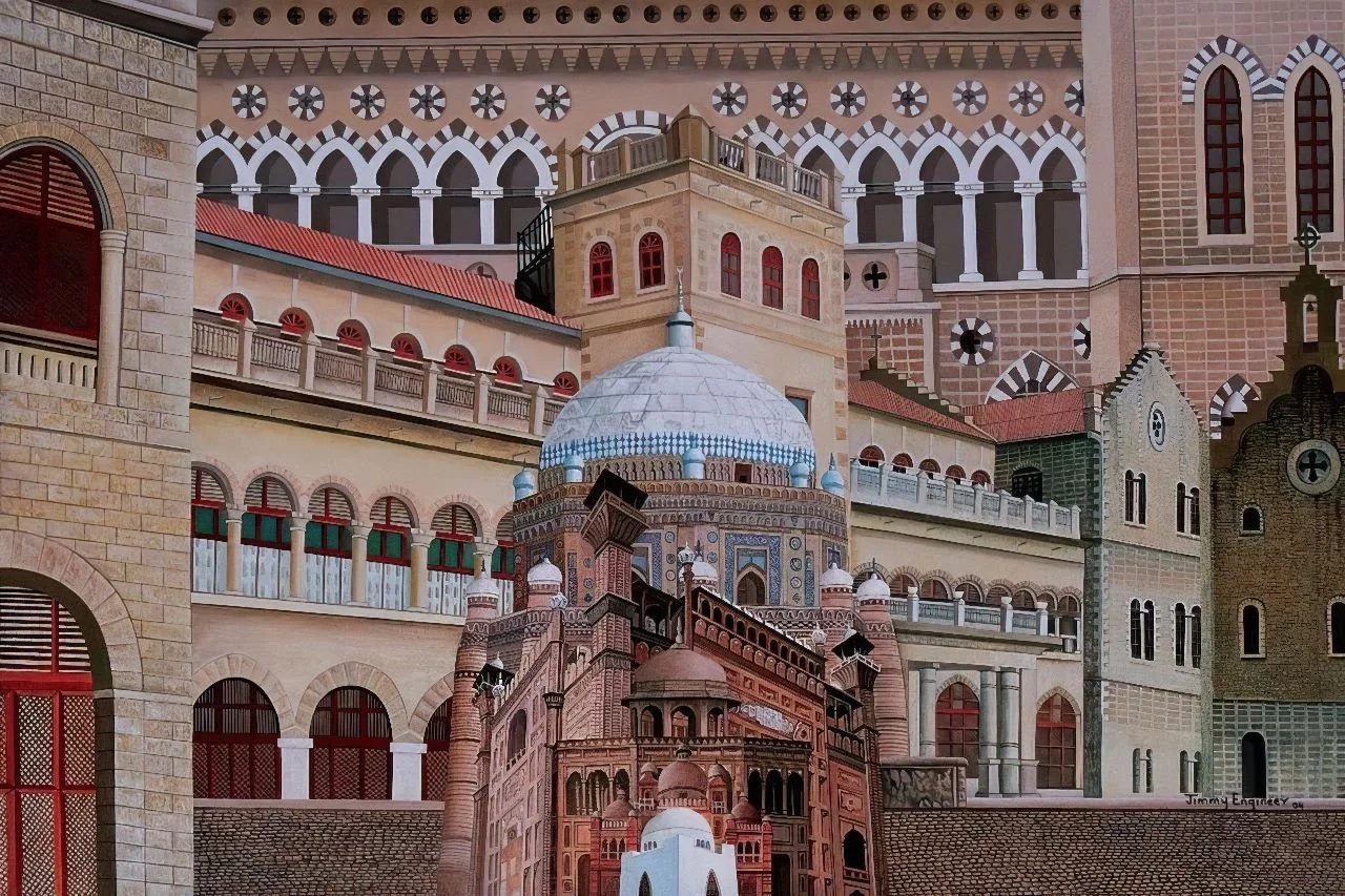 Architectural Composition  
| Oil on Canvas  
| 1.8 x 1.2 meter   
| Year: 2004