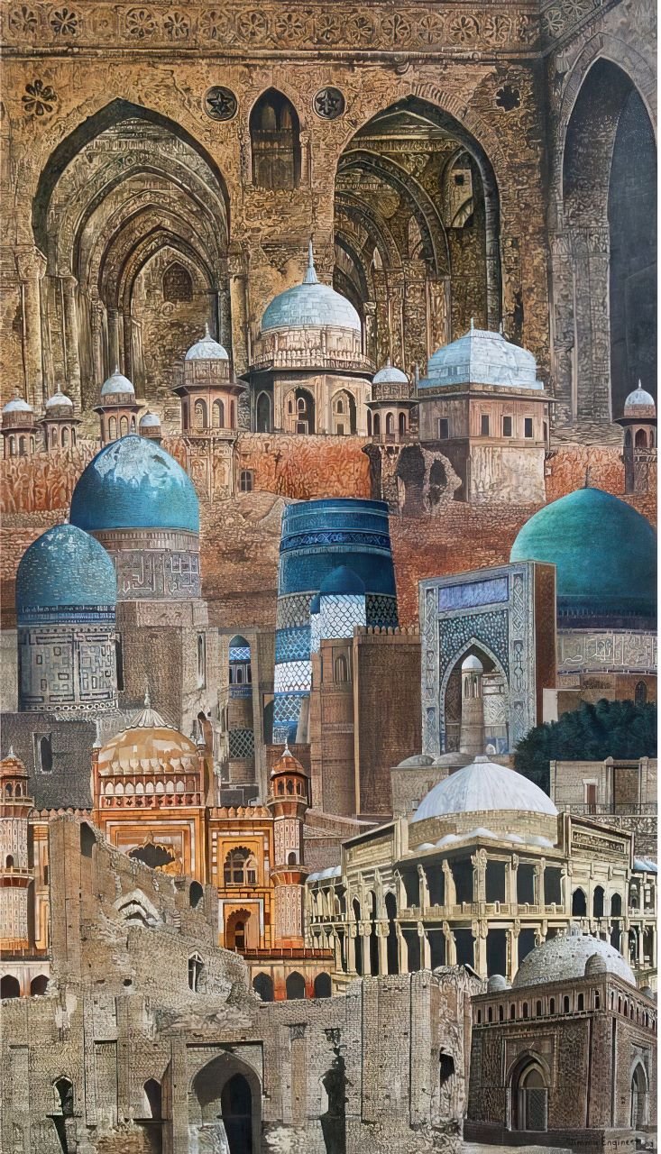 Intl. Architectural Composition  
| Oil on Canvas  
| 2.1 x 1.2 m   
| Year: 2003