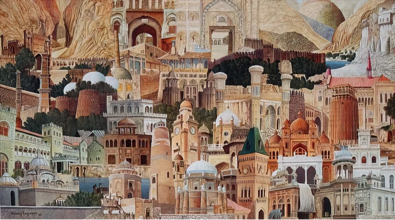 Architectural Composition  
| Oil on Canvas  
| 2.7 x 1.5 meter   
| Year: 2005