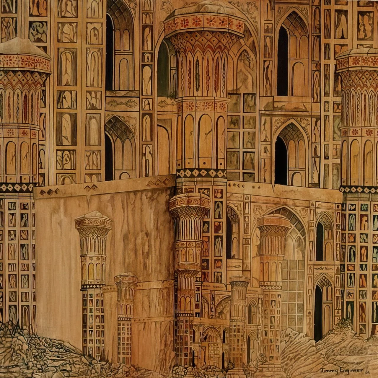 Chaburji Gateway Lahore  
| Oil on Canvas  
| 91 x 91 cm   
| Year: 2005