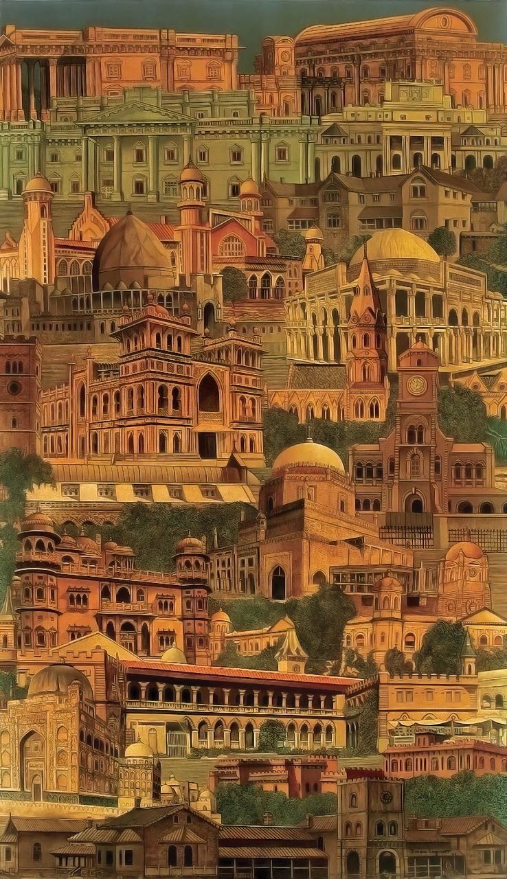 Architectural Composition  
| Oil on Canvas  
| 2.1 x 1.2 meter   
| Year: 2007