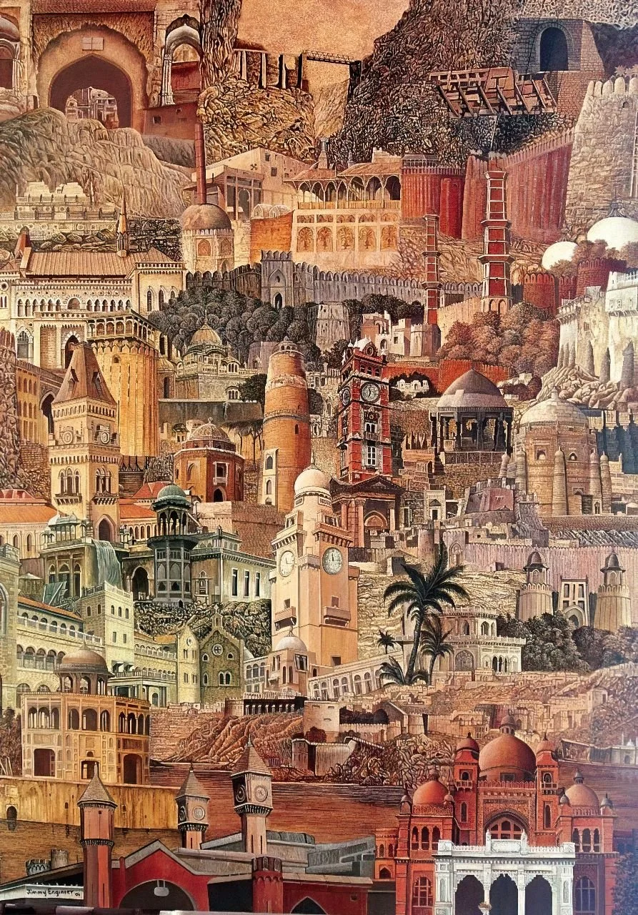 Intl. Architectural Composition  
| Oil on Canvas  
| 2.1 x 1.5 meter   
| Year: 2004