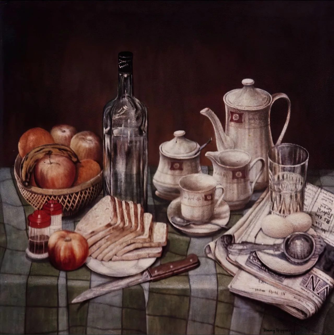 Breakfast Table  
| Oil on Canvas  
| 24 x 24 cm   
| Year: 1987